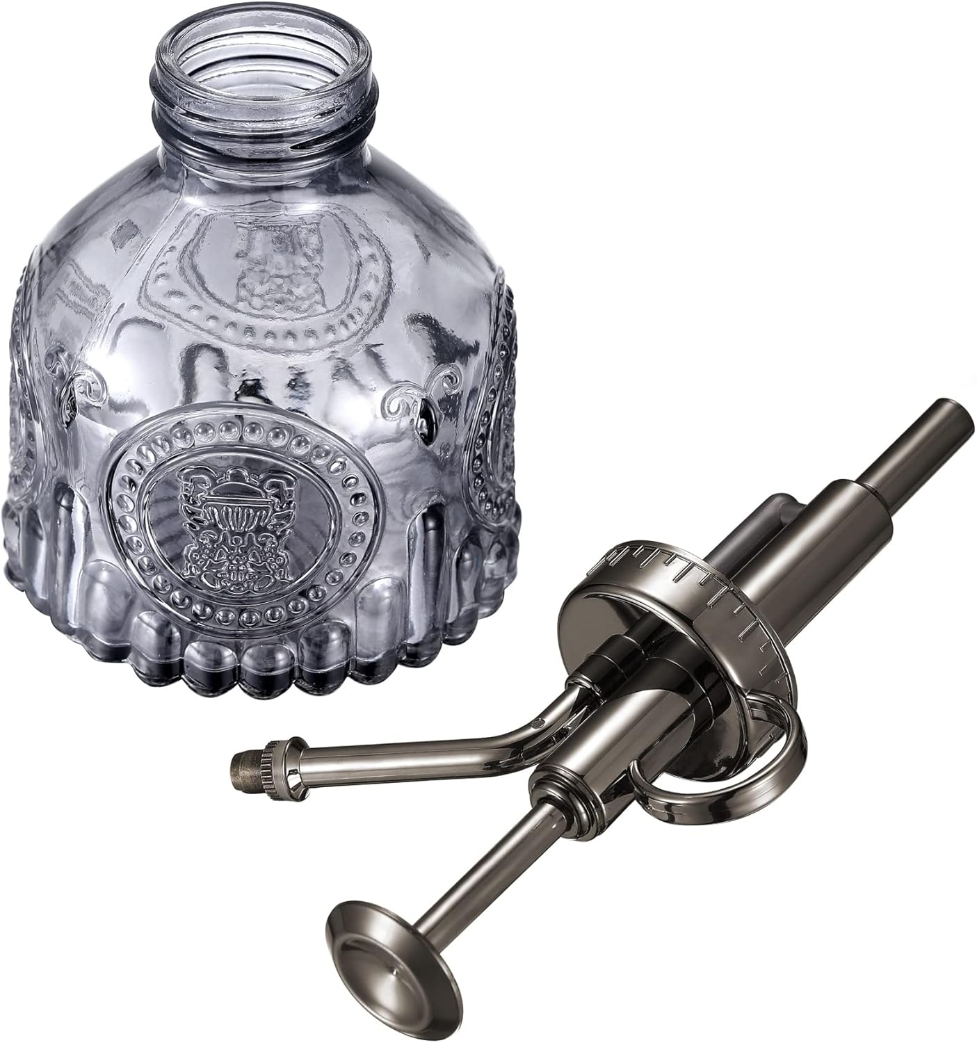 Glass Plant Mister Spray Bottle, Vintage Plant Water Spritzer, Succulent Spray Bottle with Top Pump, Small Glass Sprayer Mister Watering Can for Indoor Outdoor Houseplant - Grey