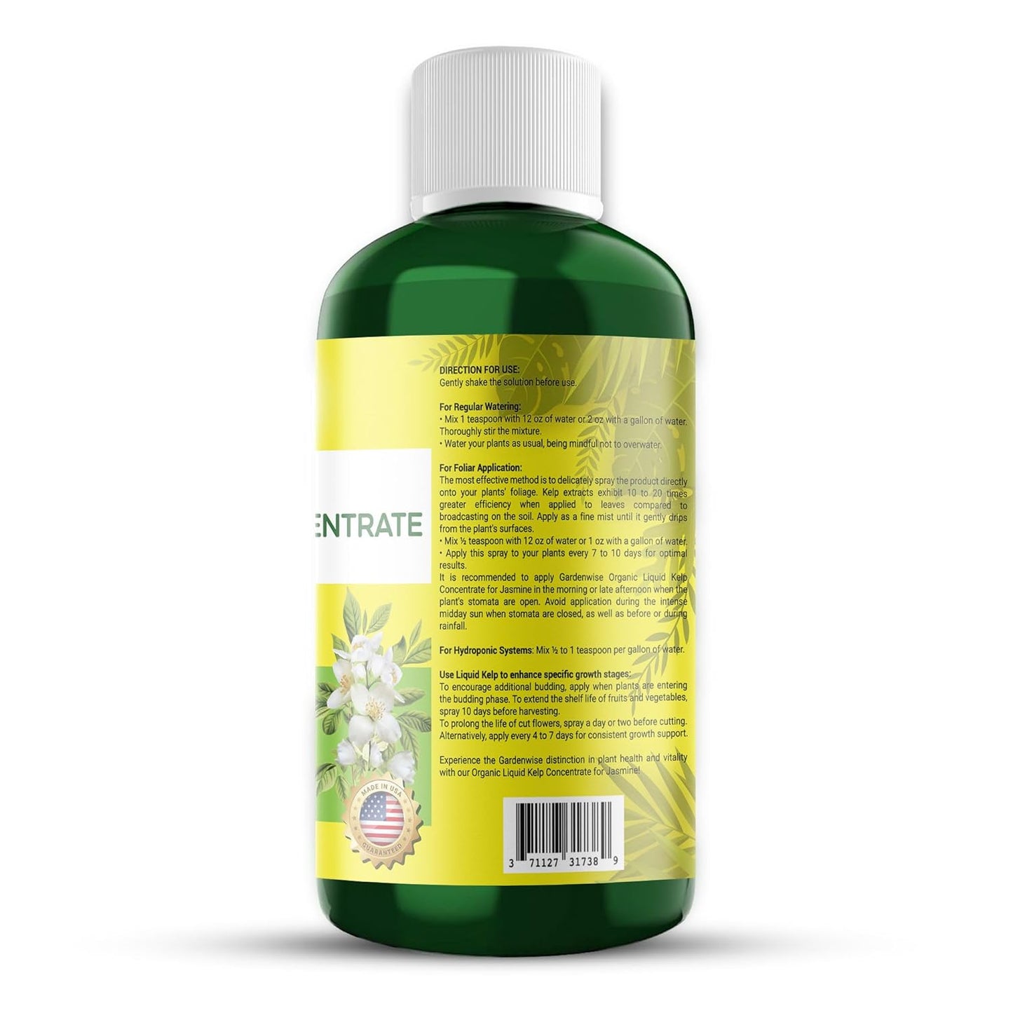 Organic Premium Kelp Seaweed Fertilizer for Jasmin - Liquid Fertilizer - Liquid Plant Food - Nutrient-Rich Soil Enhancer - Natural Plant Food for Jasmin (16 OZ)