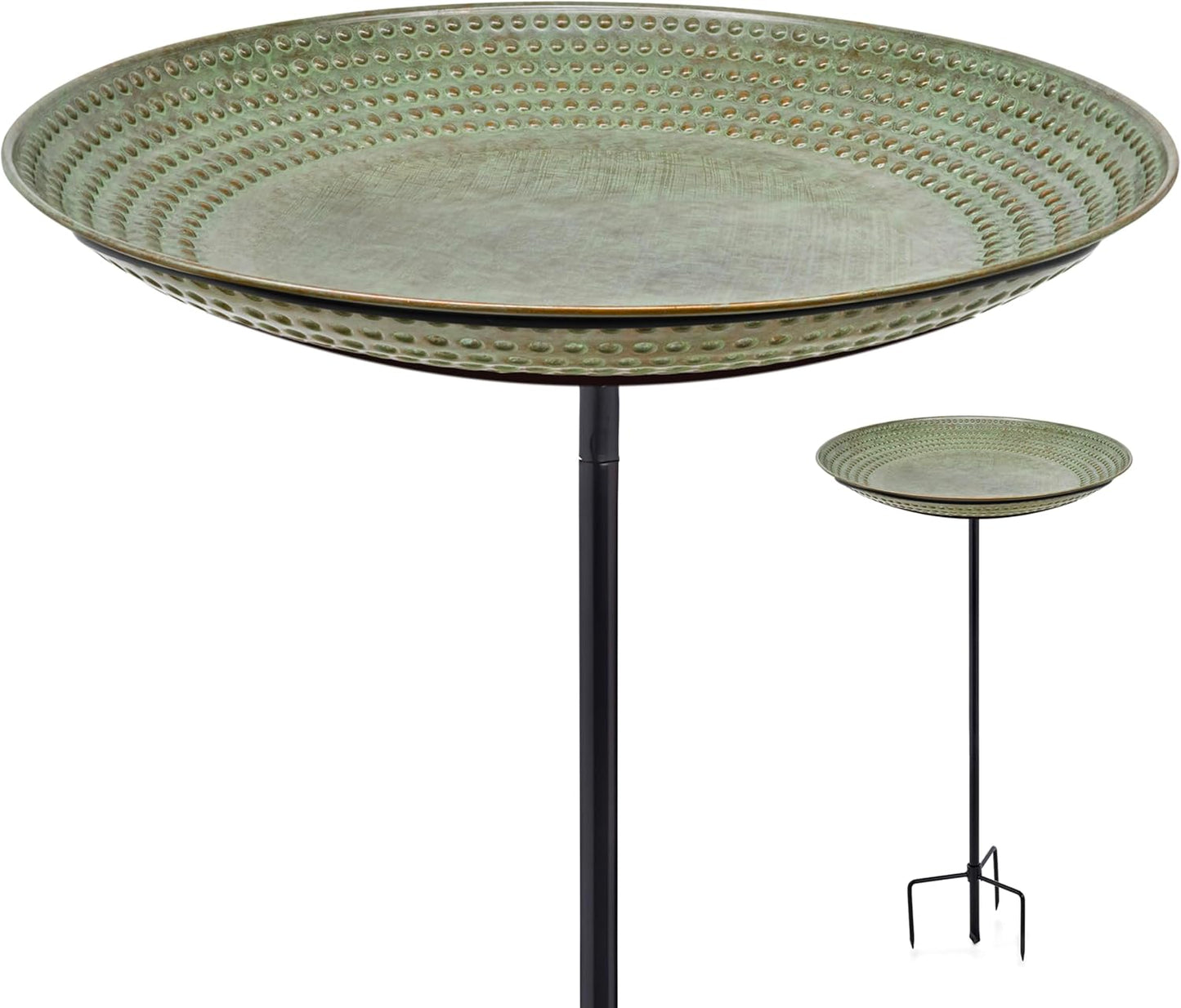 Good Directions Blue Verde Bird Bath on Garden Pole 18"