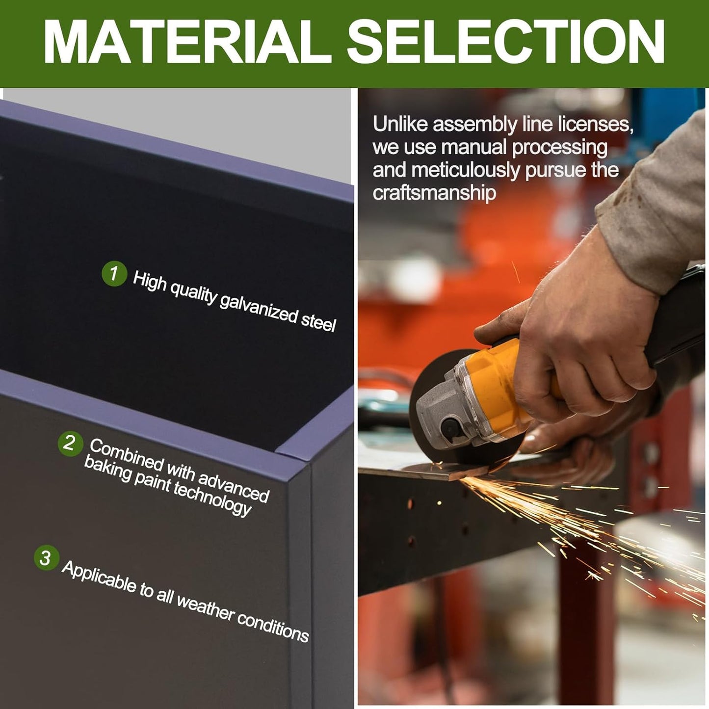 Galvanized Steel Planter Box - No Installation Required Metal Rectangular Block Long Box Planter Modern Outdoor Planters All-Weather Use with Drainage Holes for Patio/Porch, 36×24×12IN