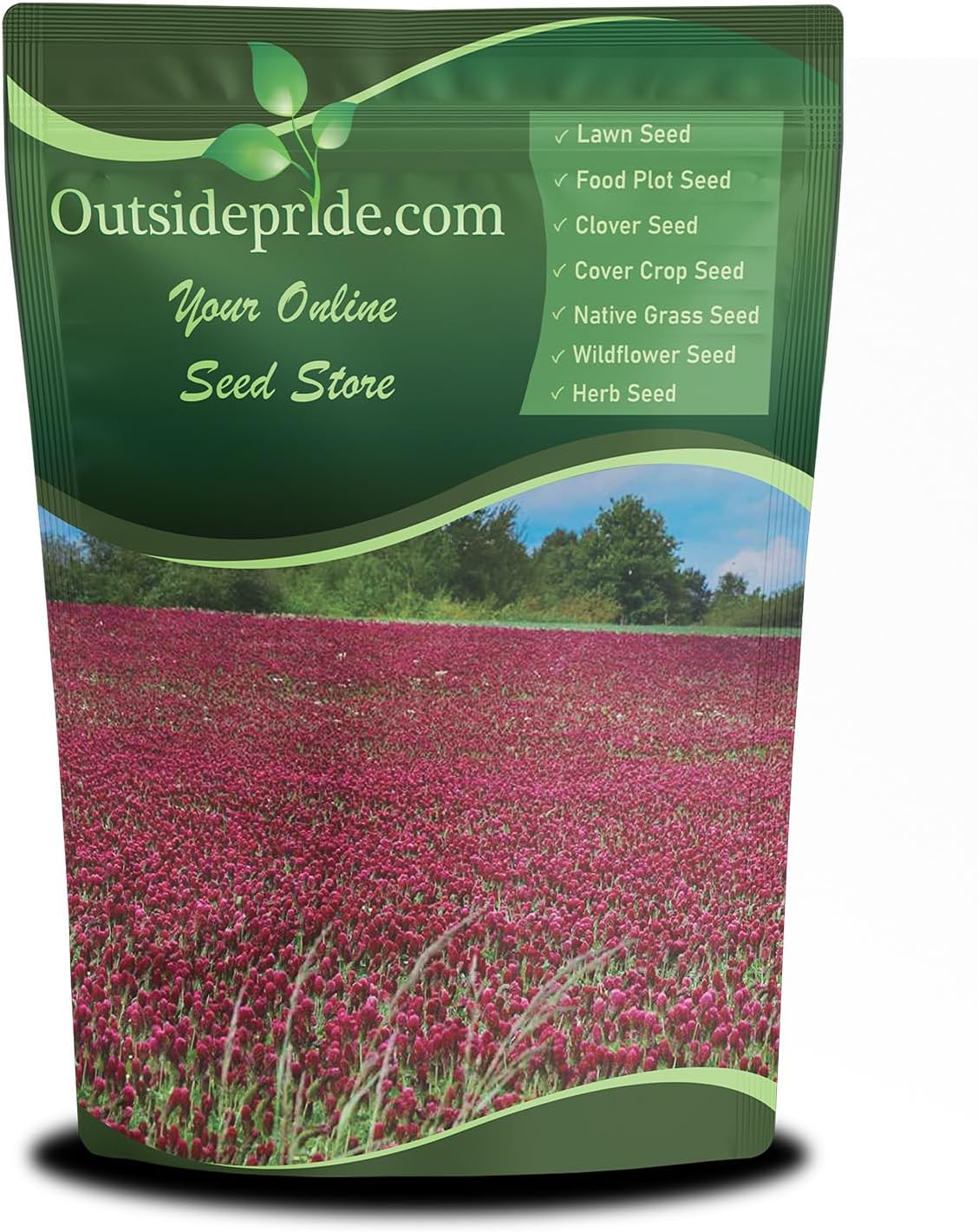Outsidepride Crimson Clover Seeds - 5 lbs. Annual, Nitrocoated, & Inoculated Ground Cover Seeds, Ideal Clover Seed for Lawn, Cover Crop, Pasture, Hay, Green Manure & Wildlife Forage