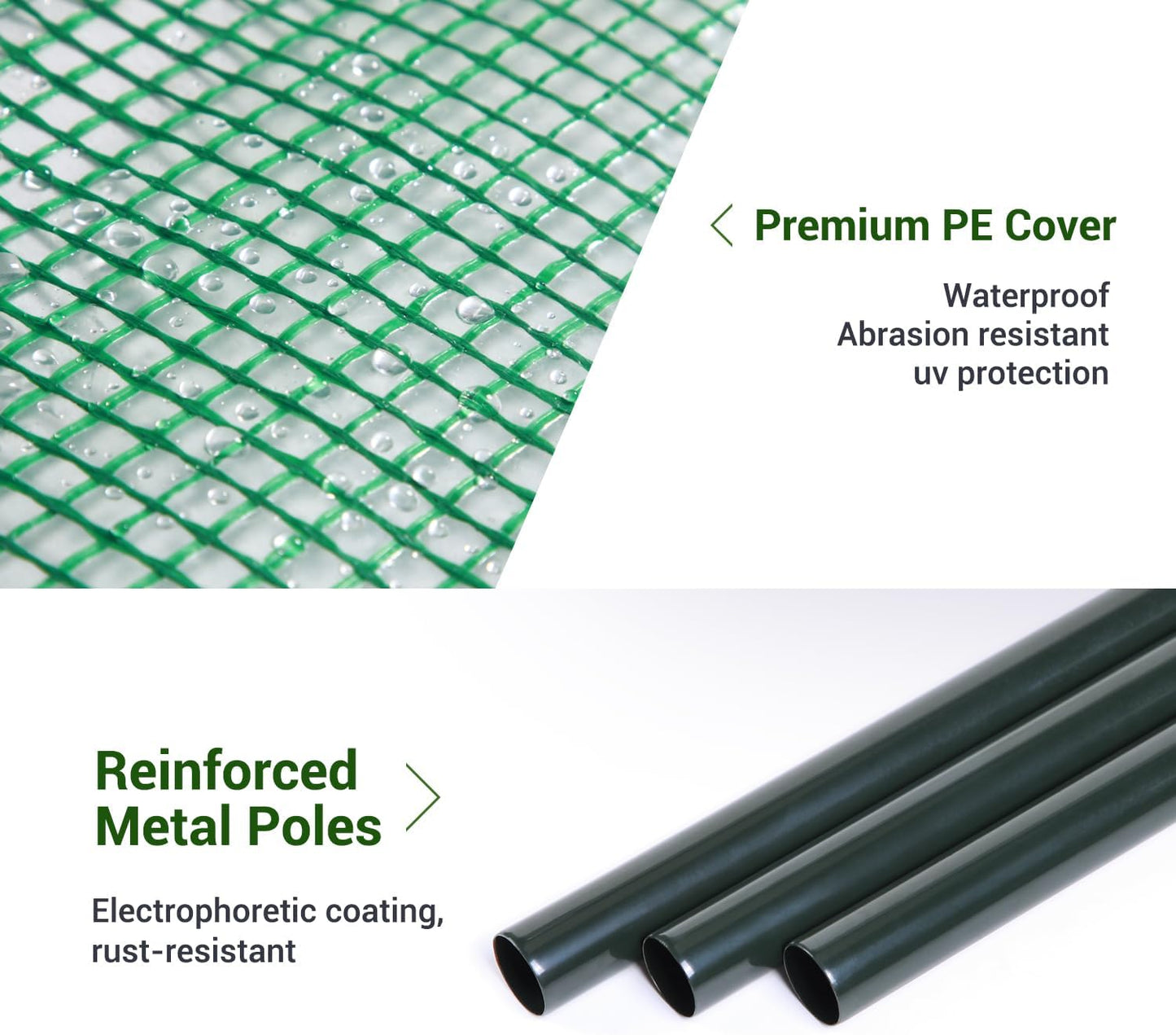 Lean to Greenhouse for Outdoors: Ohuhu Portable Tomato Green House Heavy Duty with Roll-Up Zippered Door, Tall Plastic Greenhouses for Outside Winter Plants Growing Shed for Backyard, 6.6x2.5x5.6 FT