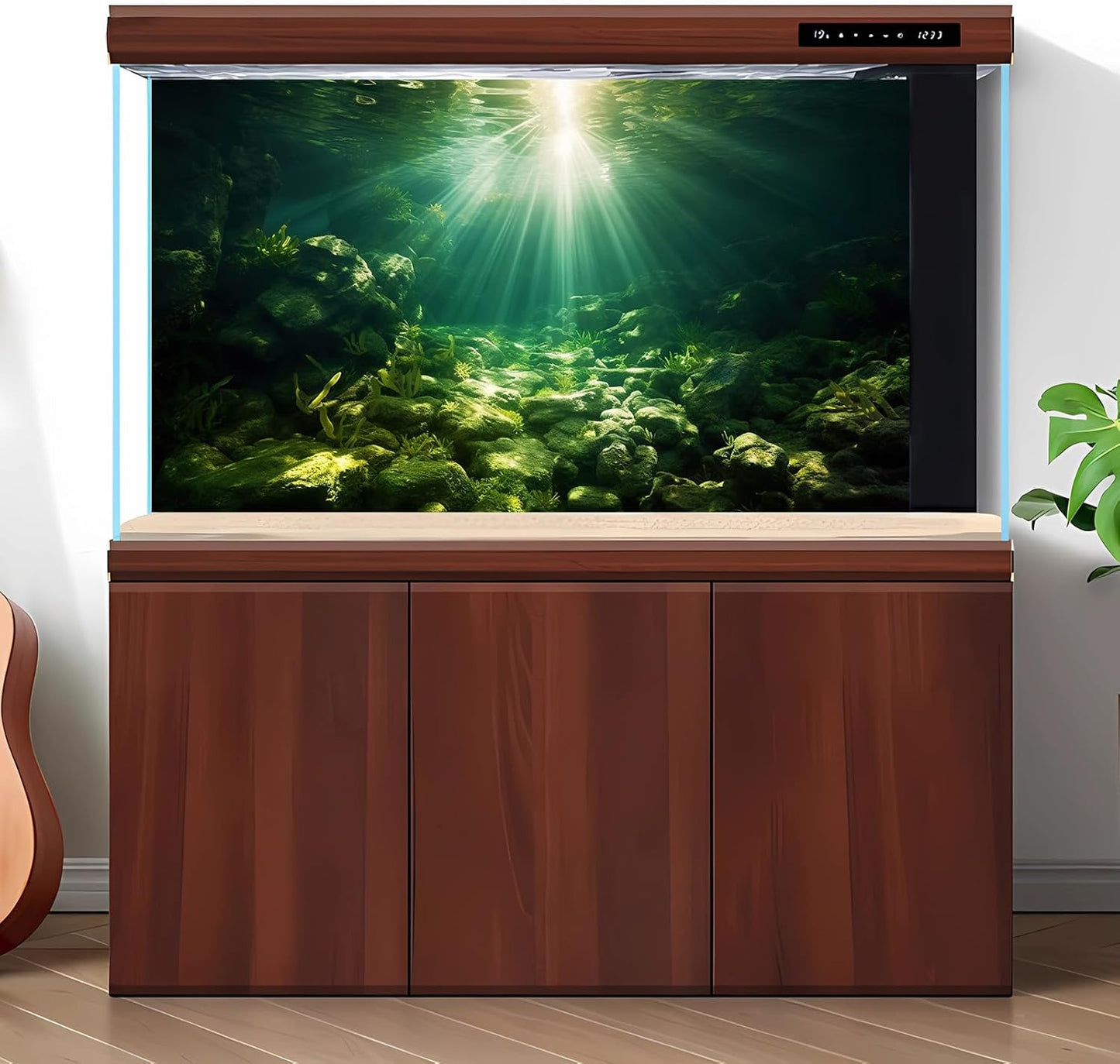 Underwater Sunray Aquarium Background Deep Ocean Rock Cave Fish Tank Background Under The Sea Coral Reef Aquarium Backgrounds Ocean Floor Tropical Fish Terrarium Backgrounds 72x24in
