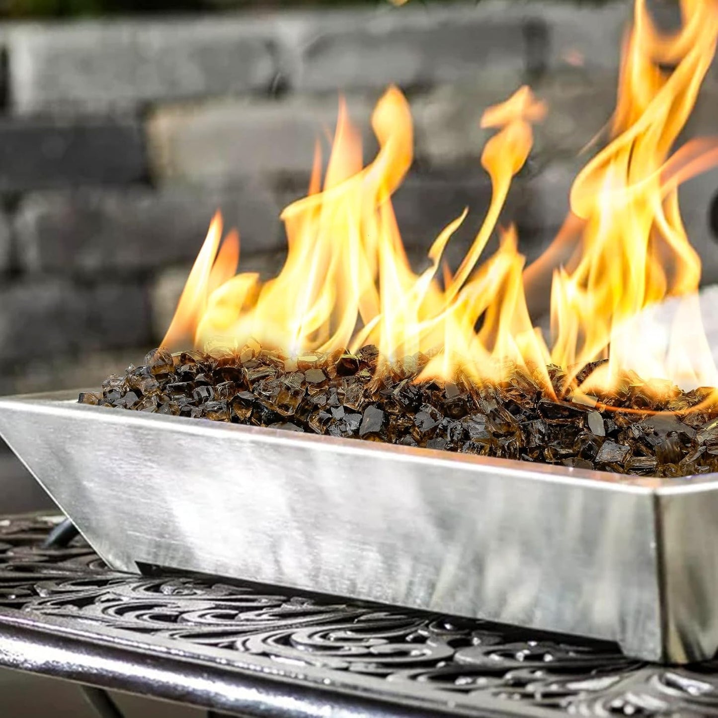 Mr. Fireglass 10 Pounds Fire Glass - 1/2 Inch High Luster Reflective Tempered Glass Rocks for Fireplace Fire Pit Table and Landscaping, Bronze