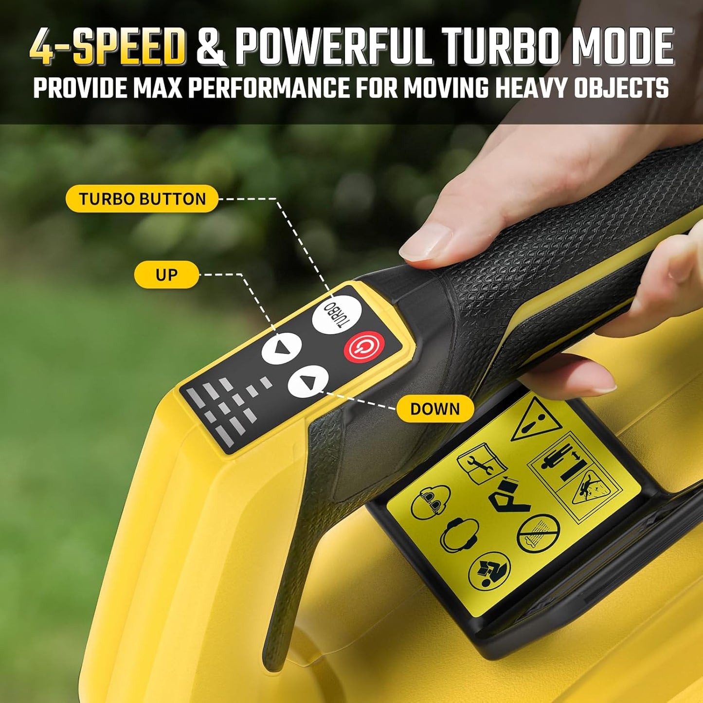 40V Leaf Blower Cordless with 2 X 5.0Ah Batteries and Charger, 40V Powerful Brushless Motor Up to 680CFM Blower for Lawn Care, 4-Variable Speed Turbo Mode with Power Boost