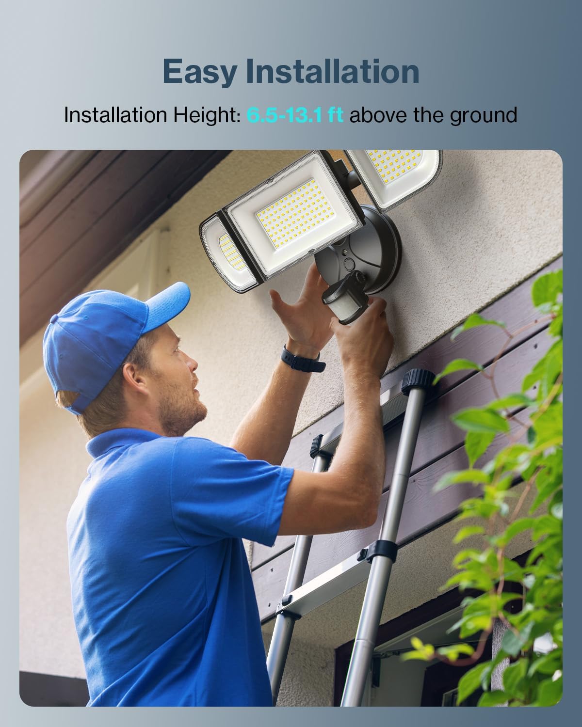 Olafus 180W Motion Sensor Outdoor Lights, 18000lm Dusk to Dawn LED Flood Lights Outdoor Wired, 6500K Daylight Motion Lights for Outside, IP65 Waterproof Exterior Security Light, Black