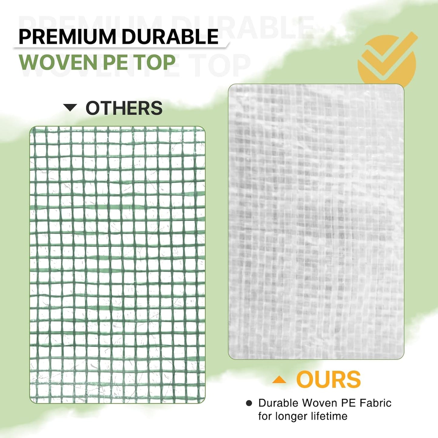 EAGLE PEAK Instant Pop-up Greenhouse, Indoor Outdoor Plant Gardening Green House, Roll-Up Zipper Doors and Side Windows, Heavy Duty Walk in 8x6 ft, Woven PE Top, White