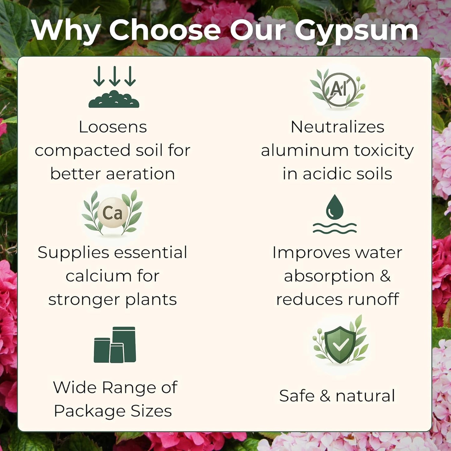 Gypsum for Soil - Calcium for Plants - Gypsum Fertilizer for Gardening, Lawn & Vegetables - Calcium for Garden (20 qts. - 40 lbs.)