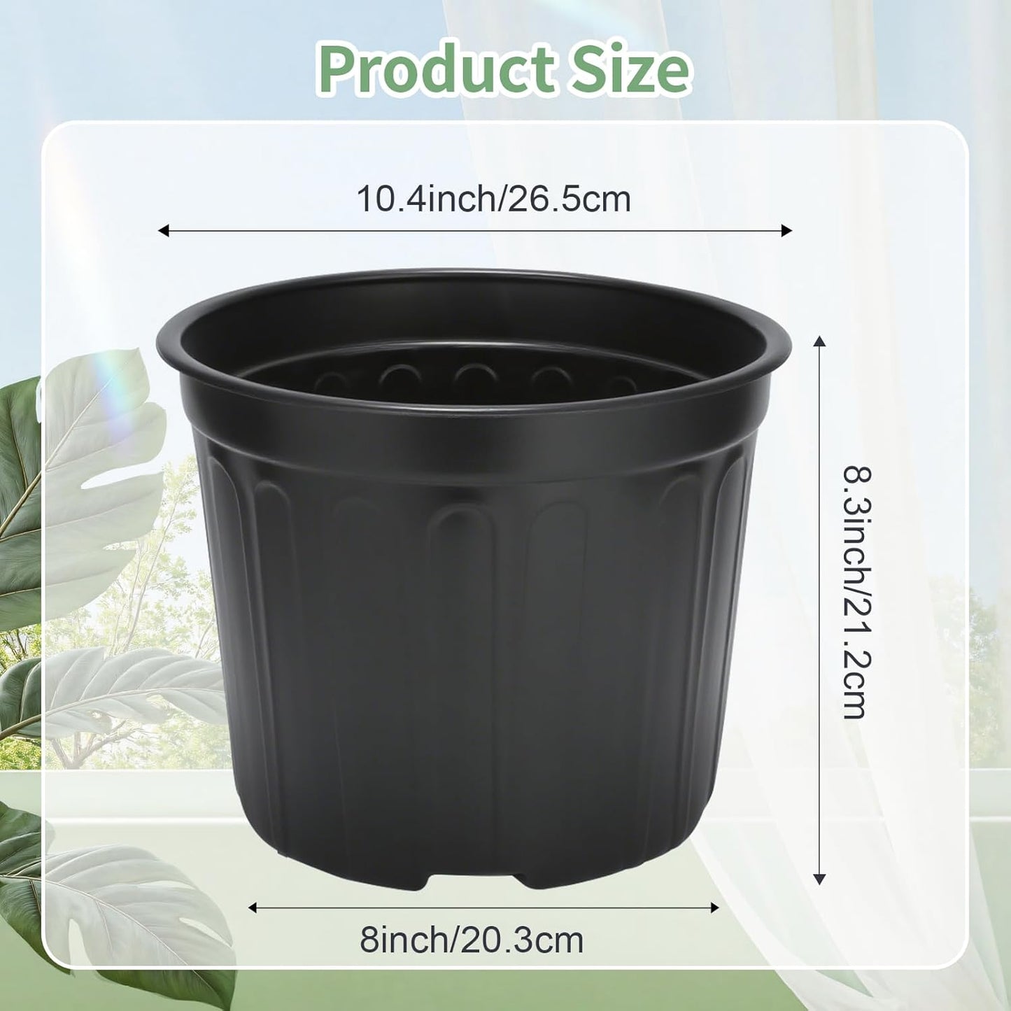 40 Pack 3 Gallon Nursery Plant Pots,10 Inch Plastic Garden Flower Seedling Planter Pot with Drainage Holes for Outdoor Indoor Plants,Gardening Gifts
