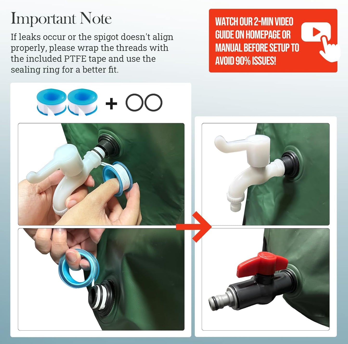 53 Gallon Collapsible Rain Barrel for Garden/Outside/Lawn, Portable Rainwater Collection System, Rain Barrel to Collect Rainwater from Gutter, Water Storage Tank with Two Spigots & Overflow Kit, Green