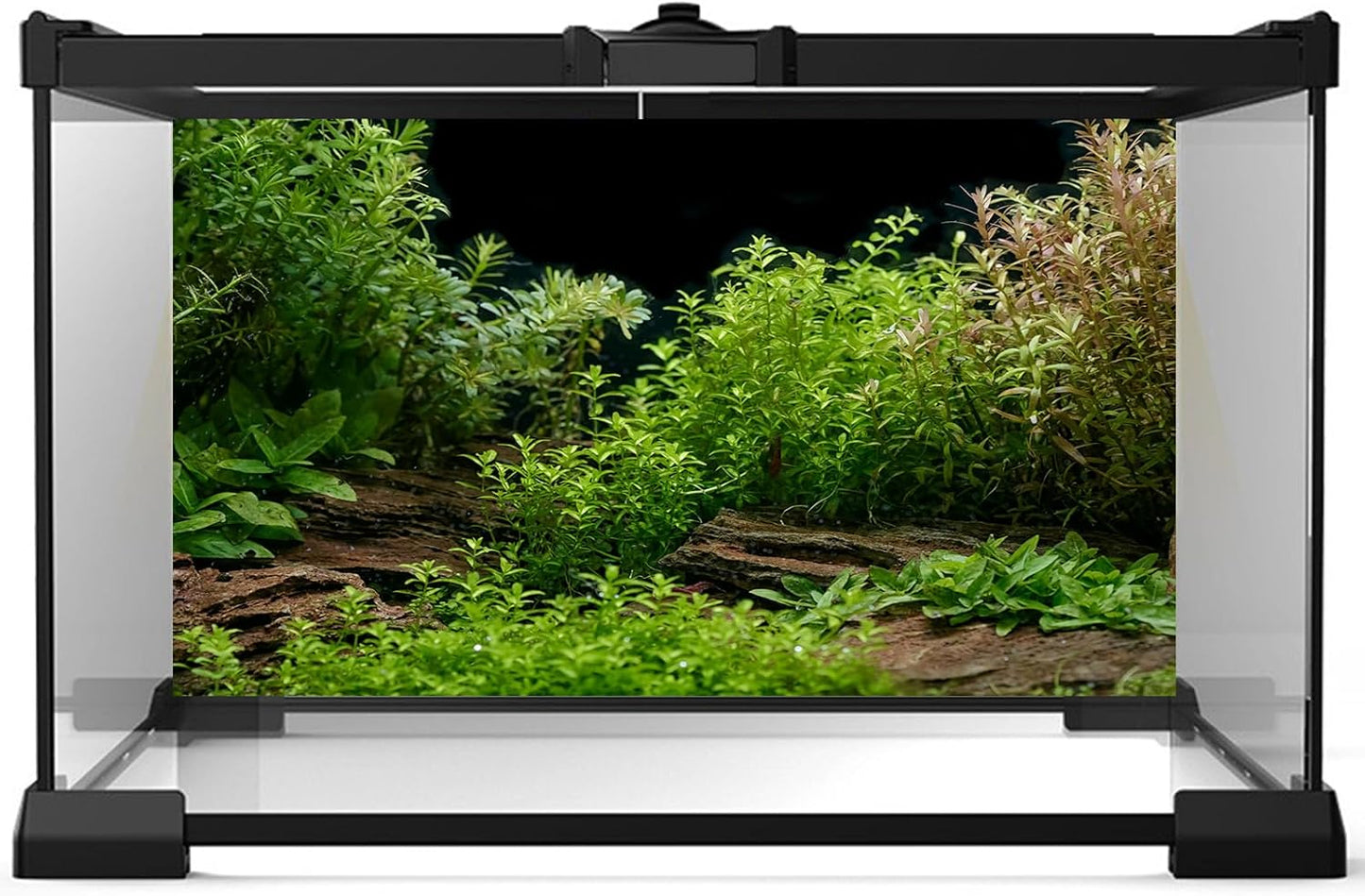 Aquarium Background Underwater Green Grass Leaves Stone Fish Tank Background Vivid Green Aquatic Plant Terrarium Backdrop Stone River Bed Lake Fish Tank Wallpaper 48x24in