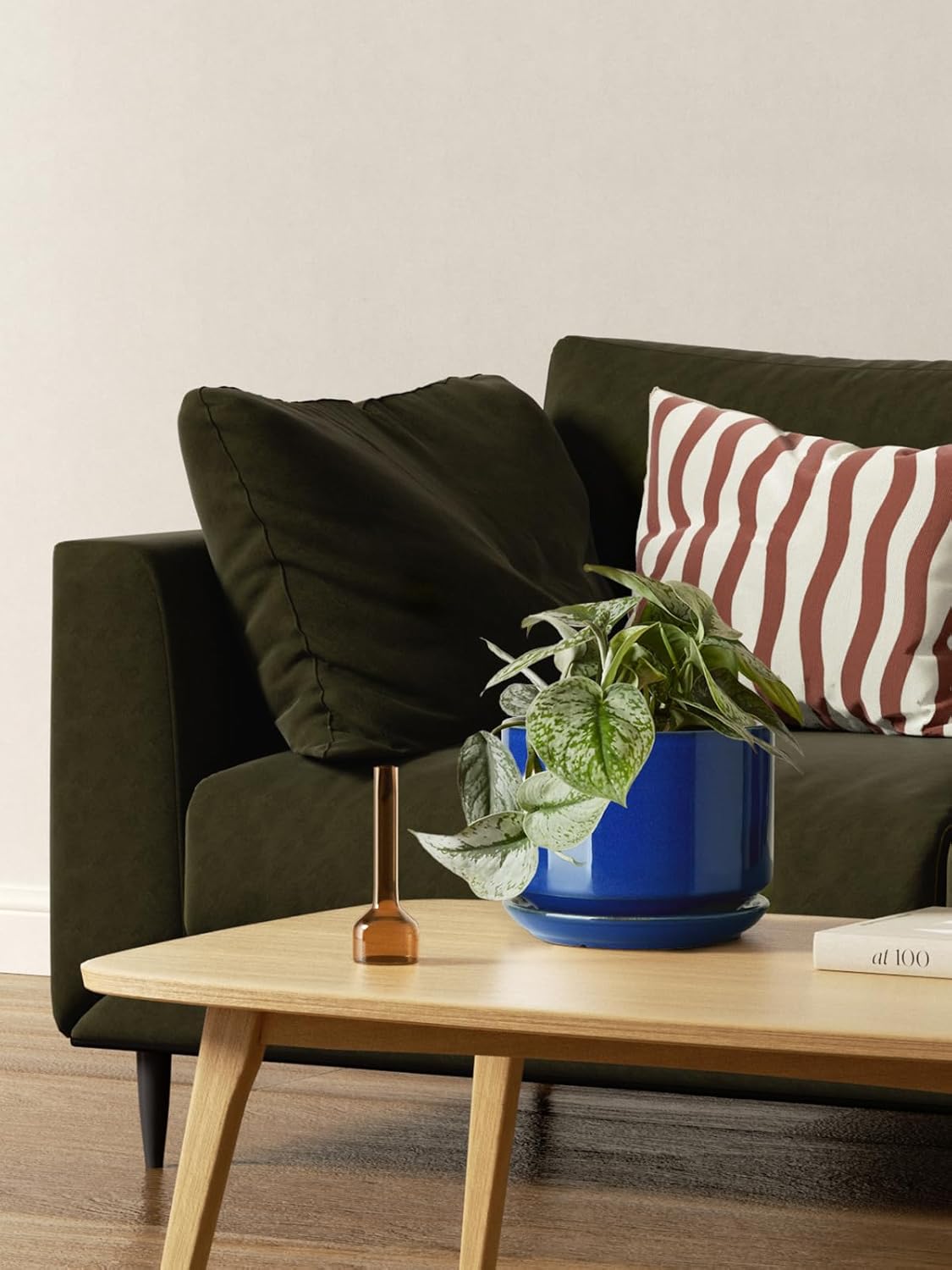 LE TAUCI Ceramic Plant Pots, 4.3+5.3+6.8 inch, Set of 3, Planters with Drainage Hole and Saucer, Indoor Flower Pot with Hole Mesh Pad, Gifts for Mom, Sapphire Blue