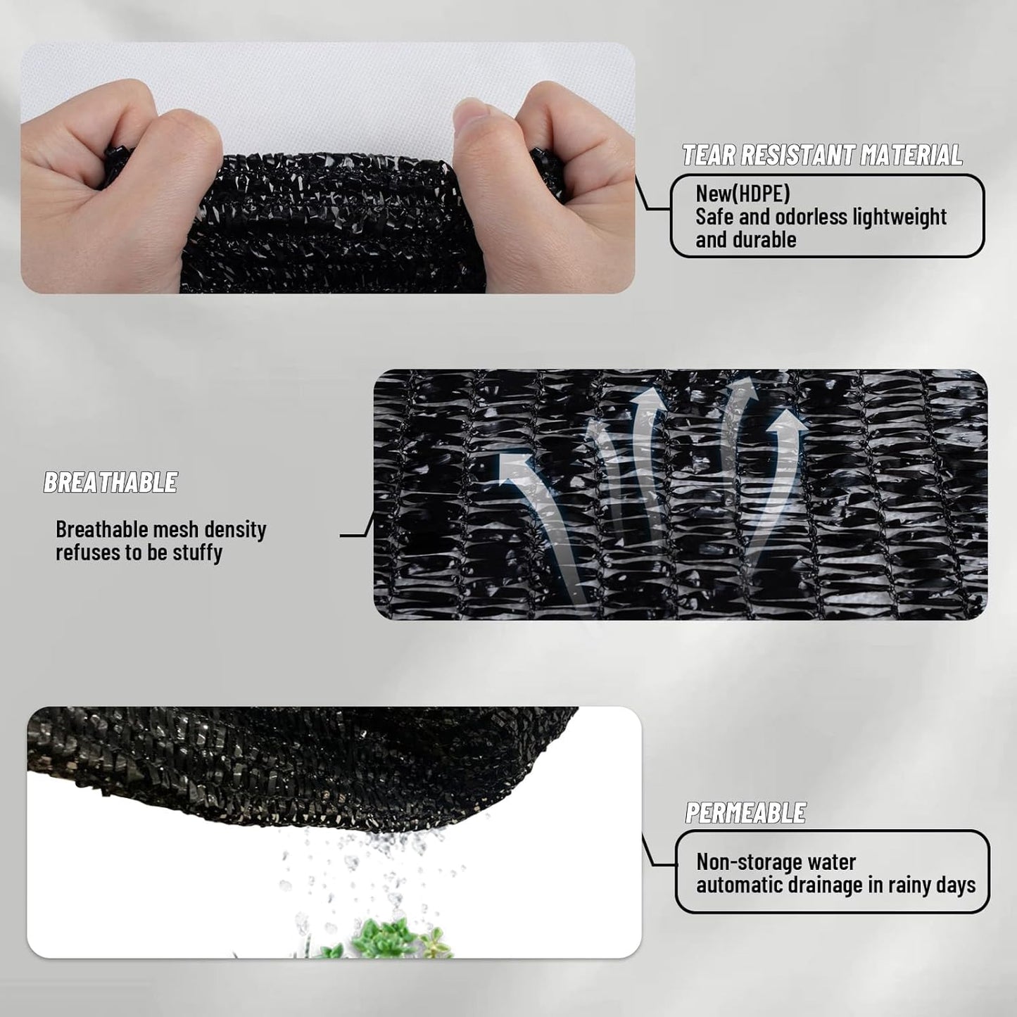 LOVE STORY 6.5x10FT 70% Black Shade Cloth Sun Shade Net with Grommets Sunblock Net Mesh Tarp for Garden,Plants Cover,Greenhouse and Patio