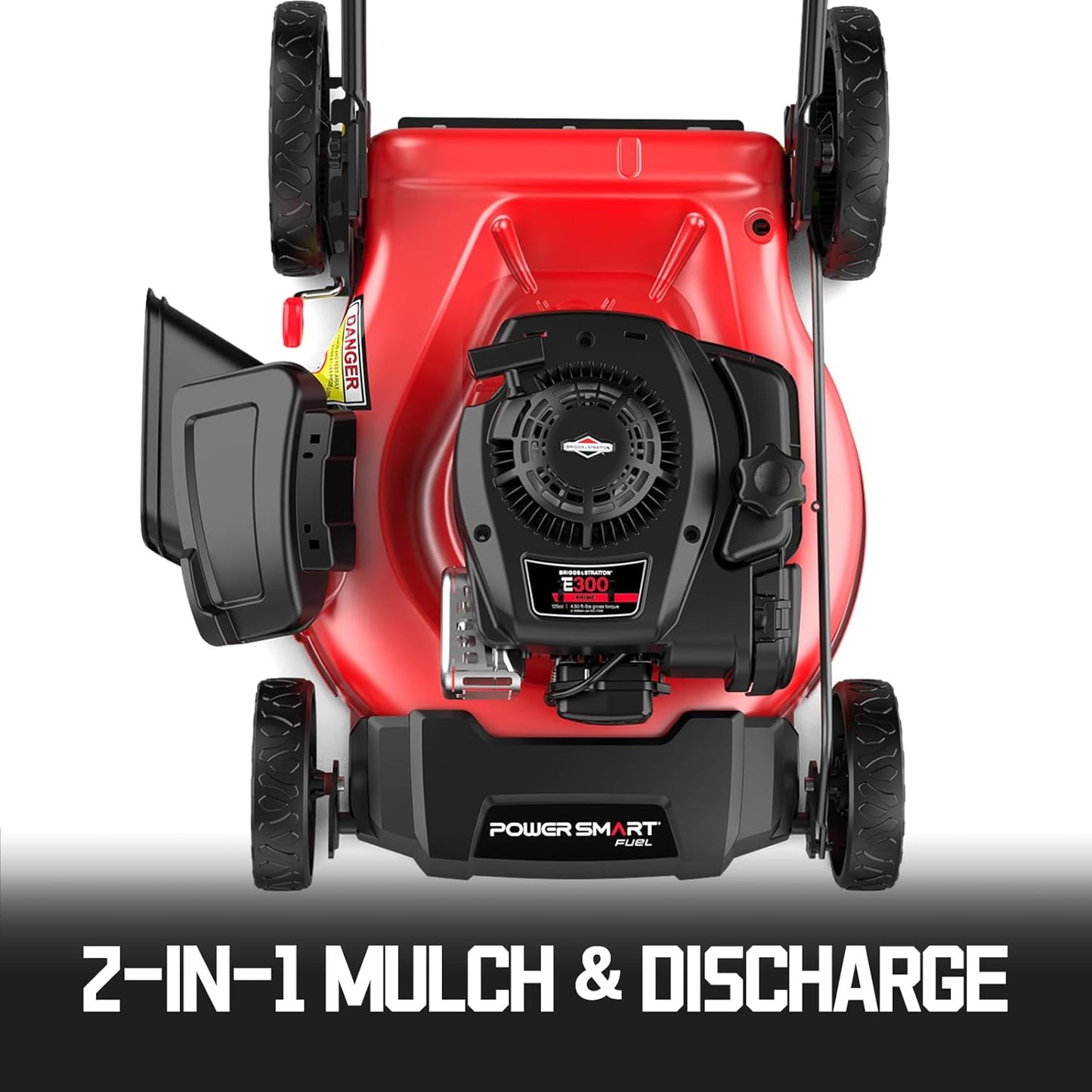 PowerSmart 21 in. Gas Lawn Mower with 125cc Briggs and Stratton E300 Engine, 2-in-1 Push Mower with Mulching & Side-Discharge