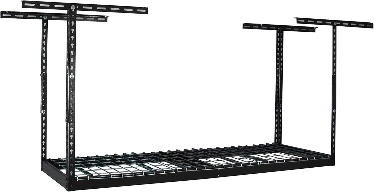 MonsterRax Overhead Garage Storage Rack 2 x 6 Ceiling Rack for Garage Shelving, Organization, & Storage, Adjustable Hanging Storage for Bikes, Equipment & Bins (Hammertone, 24"- 45" Ceiling Drop)
