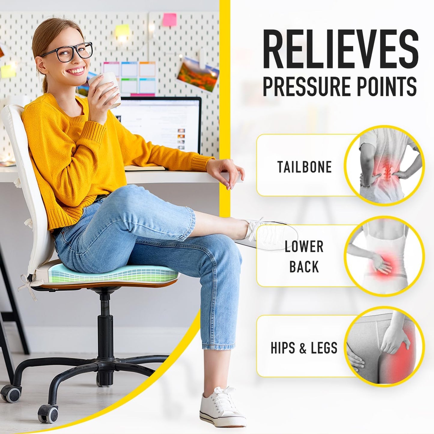 SUNROX Gel Memory Foam Chair Cushions, FadeShield Water-, Stain-Resistant Durable Reversible Seat Cushion Pads with Ties for Indoor/Outdoor Kitchen Dining Office 17"x16" Set of 6, Husk Birch