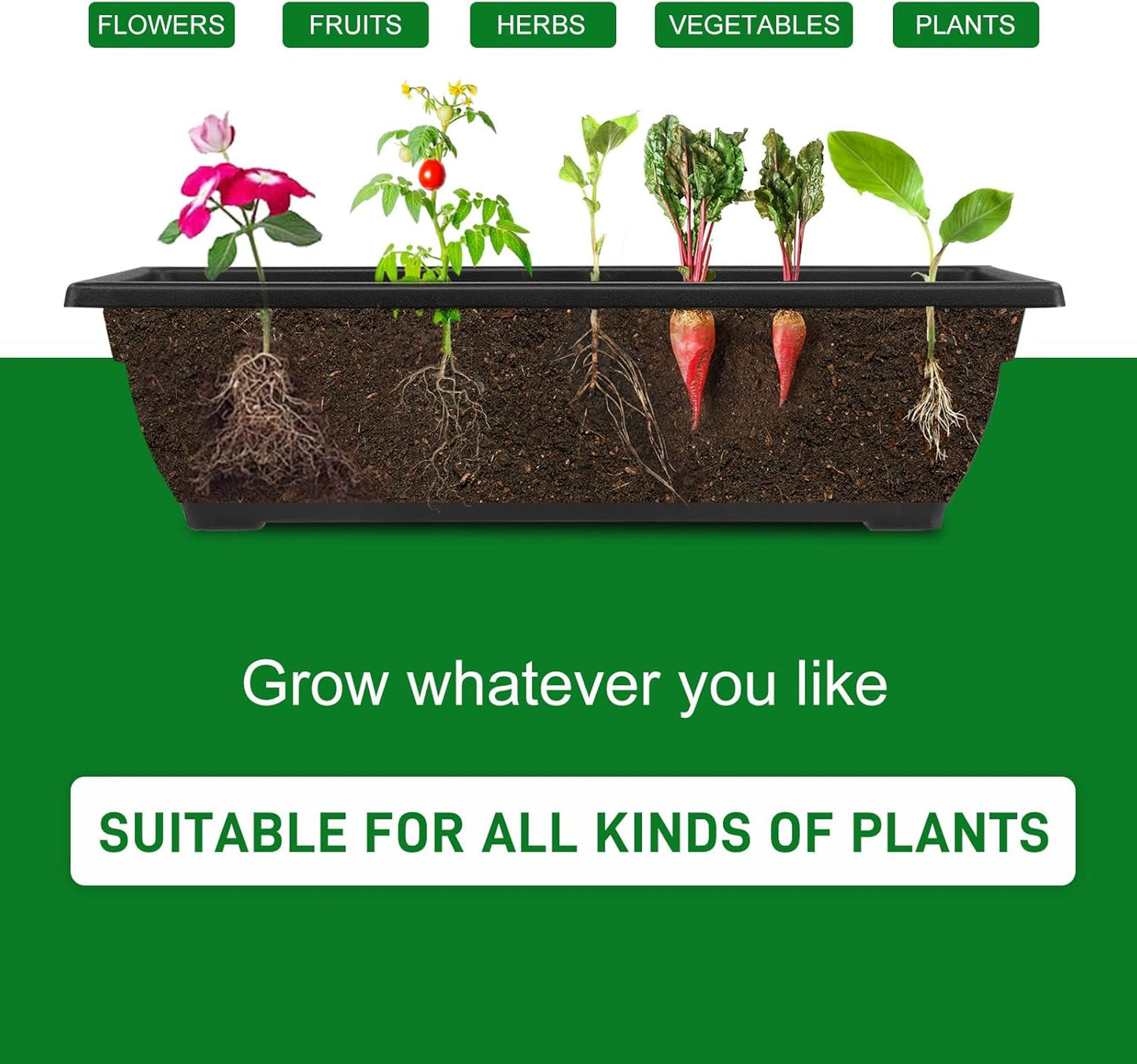 Outvita 4.4 FT Vertical Garden Bed, 5 Tier Vertical Raised Planter, Removable Black Raised Bed Box with 4 Wheels, Movable Elevated Vegetable Flower Planter for Patio Yard Indoor Outdoor