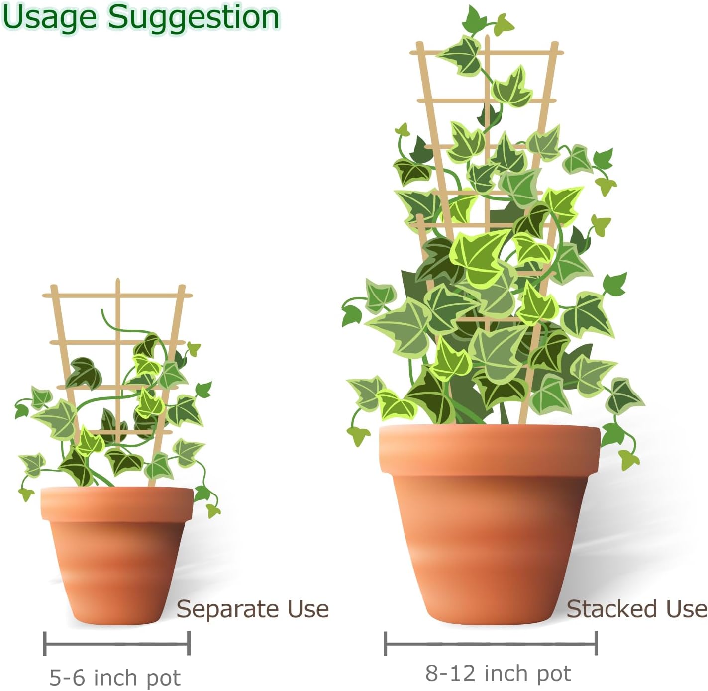 Plant Trellis Indoor 6 Pack Bamboo Trellis with Twist Ties, 16in Fan-Shaped Plant Trellises for Potted Plants Hoya Vines Monstera Houseplants