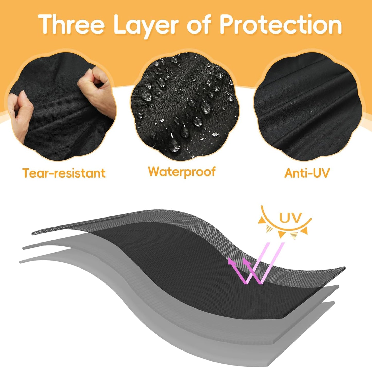 Grill Cover for Char-Griller 3-Burner Dual Fuel Expandable Propane Gas and Charcoal Outdoor Polyester Grill and Smoker Cover, Heavy Duty Waterproof UV Resistant Cover, Outdoor BBQ Accessories