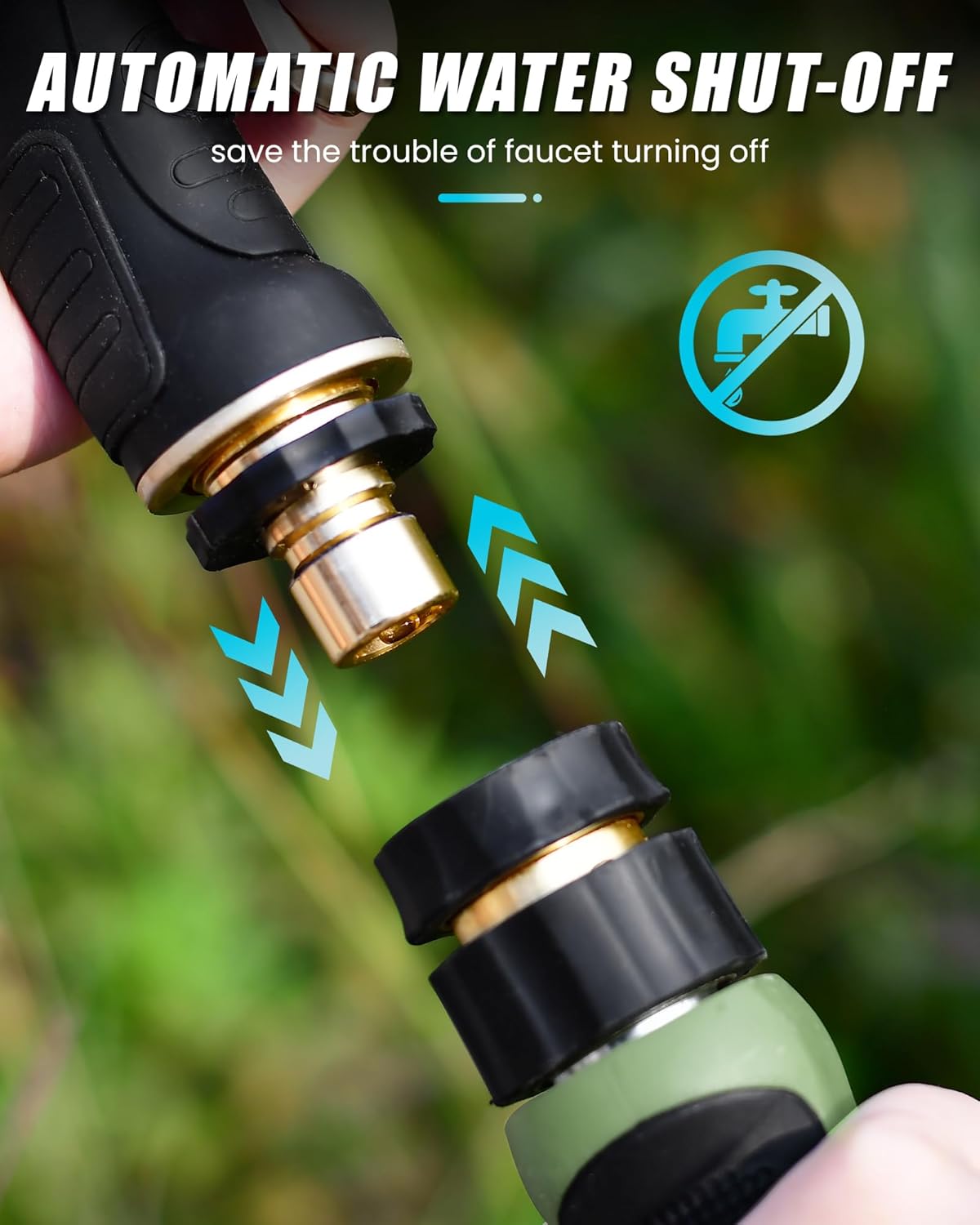 RAINPOINT Garden Hose Nozzle, Hose Sprayer Nozzle with 9 Spray Patterns, High Pressure Water Hose Nozzle Heavy Duty Metal Hand Sprayer, Watering Plants and Lawn, Car Washing, Pet Showering,Blue