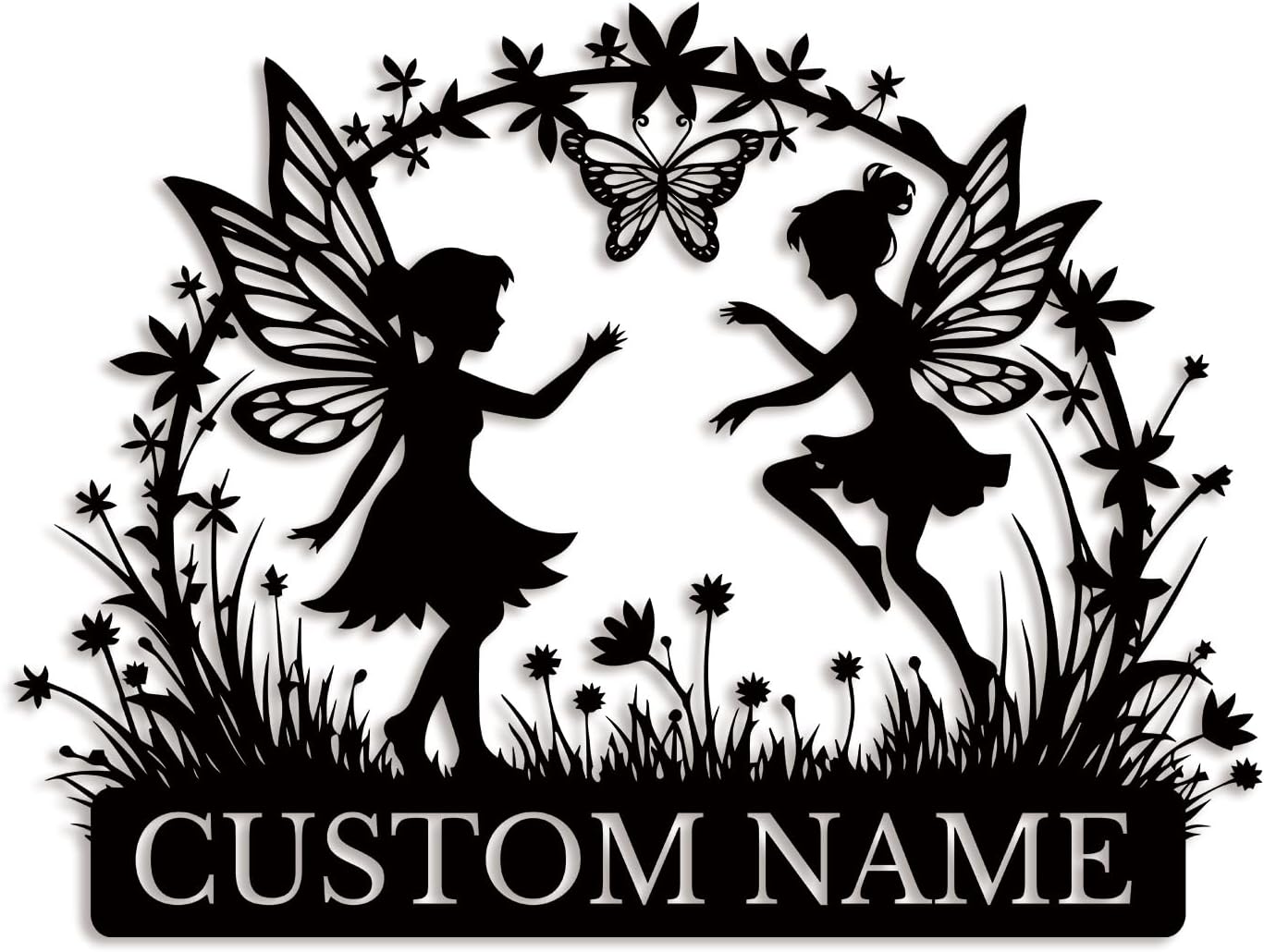 Custom Butterfly Metal Sign,Personalized Butterfly House Number Signs,Personalized Gardener Name Sign,Garden Patio Wall Decor (Style-2)