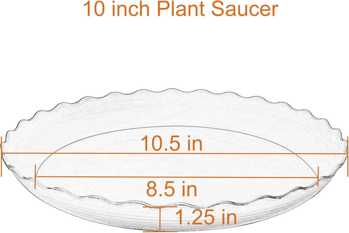 6 Pack Plant Saucer 10 inch, Heavy Duty Plastic Plant Saucers, Durable Plant Tray for Pots, Flower Saucers for Indoors, Plant Pot Saucers, Trays for Planter (White)