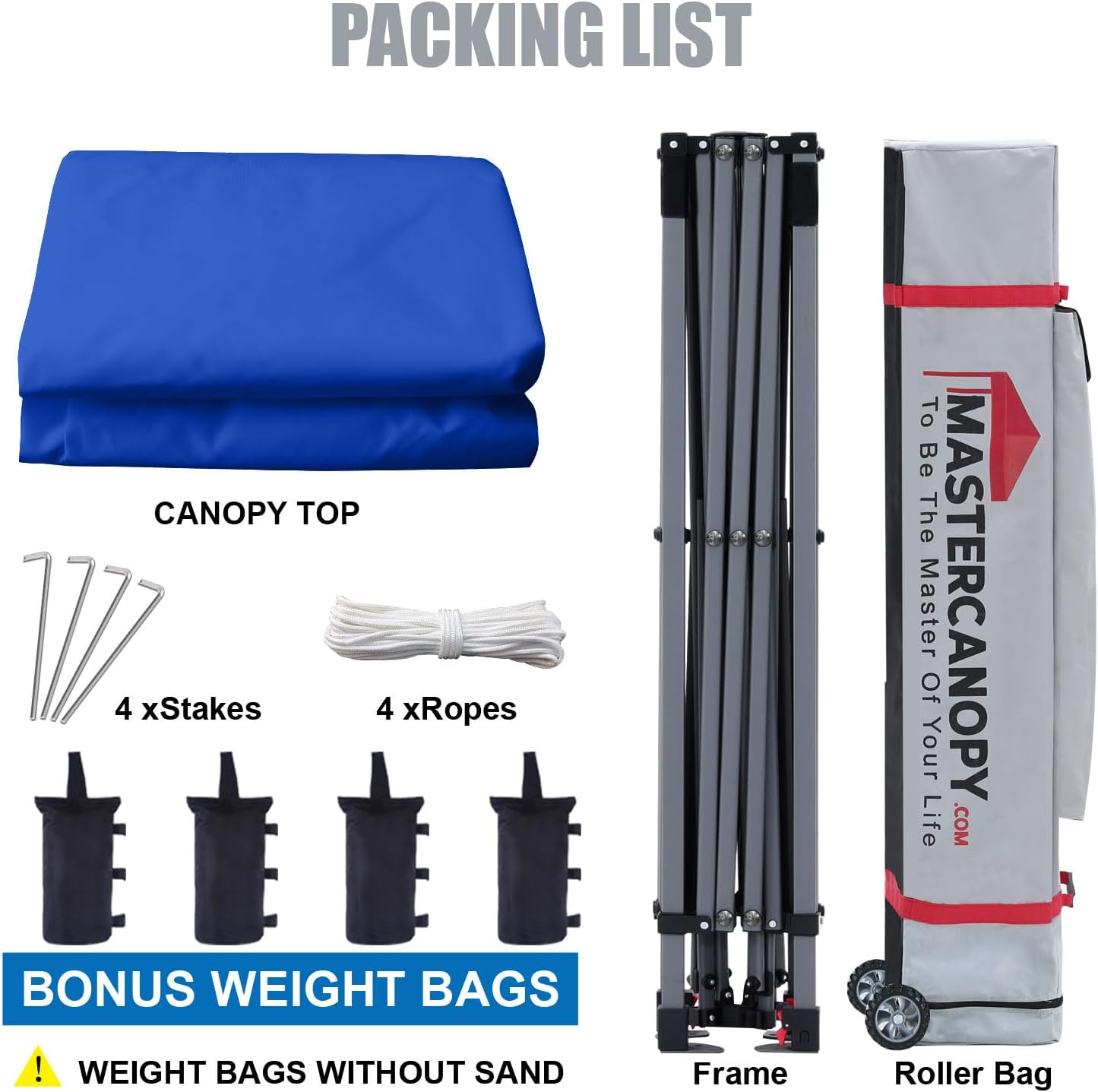 MASTERCANOPY Heavy Duty Pop-up Canopy Tent with Sidewalls (8x8,Blue)