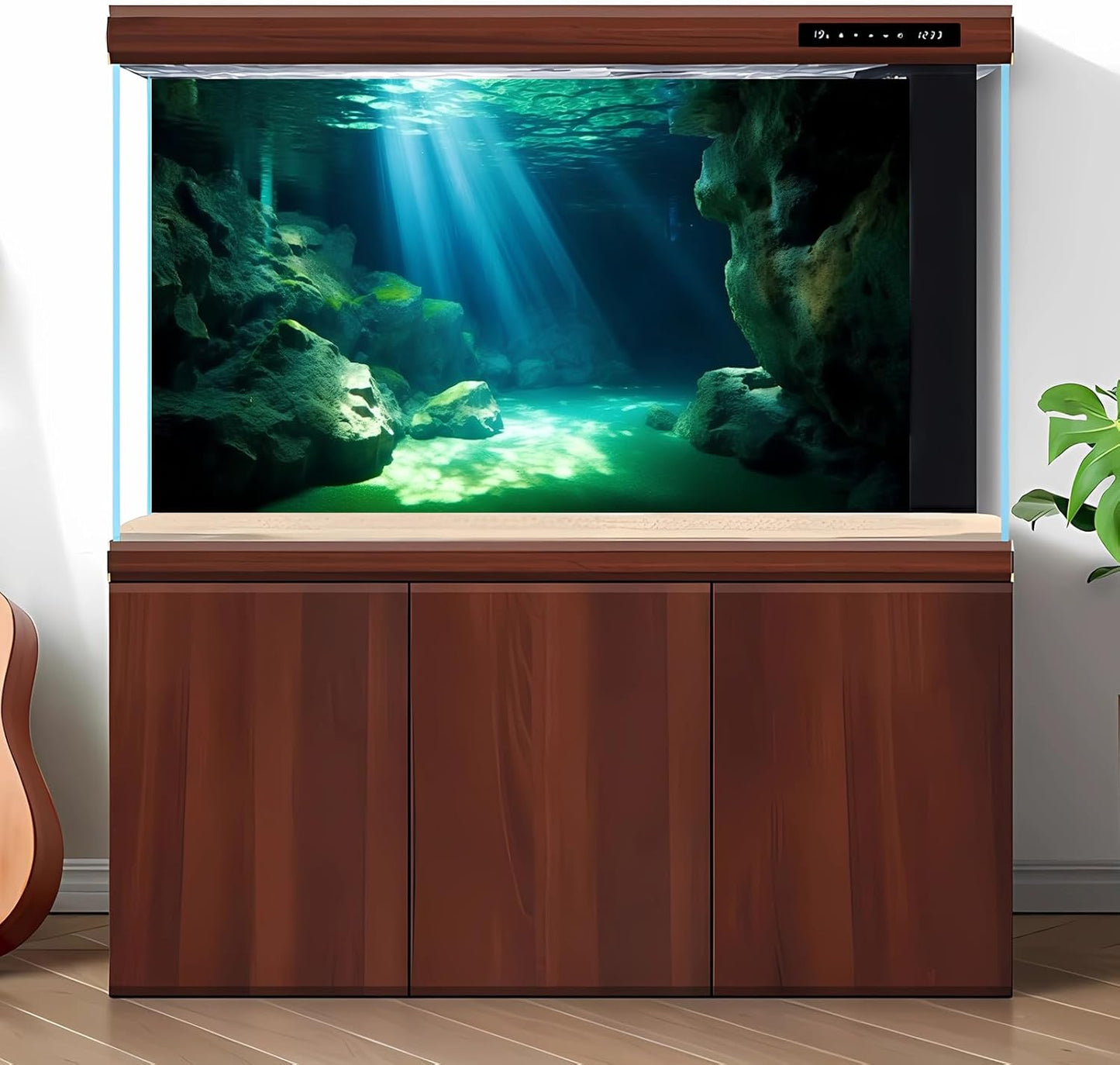 Underwater Fish Tank Background Under The Sea Cave Style Aquarium Background Ocean Floor Cave Sunlight Fish Tank Backdrop Tropical Fish Aquarium Terrarium Backgrounds Decorations 30x18in