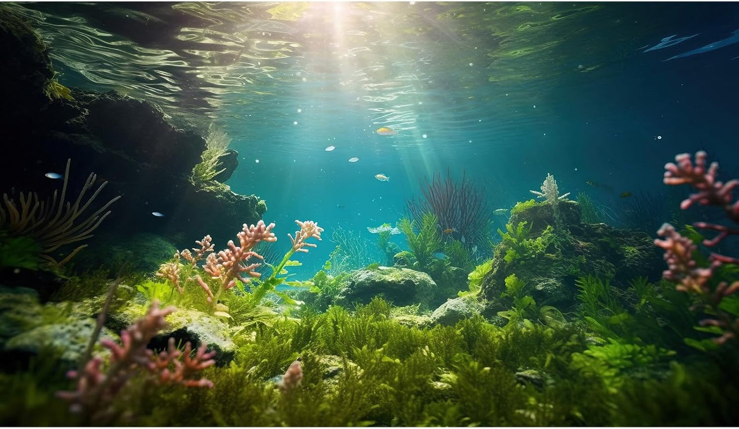 Ocean Floor Fish Tank Background Under The Sea Aquarium Background Underwater Aquatic Plants Sunray Terrarium Backgrounds Deep Sea Rock Tropical Aquarium Fish Tank Backgrounds Decors 72x24in