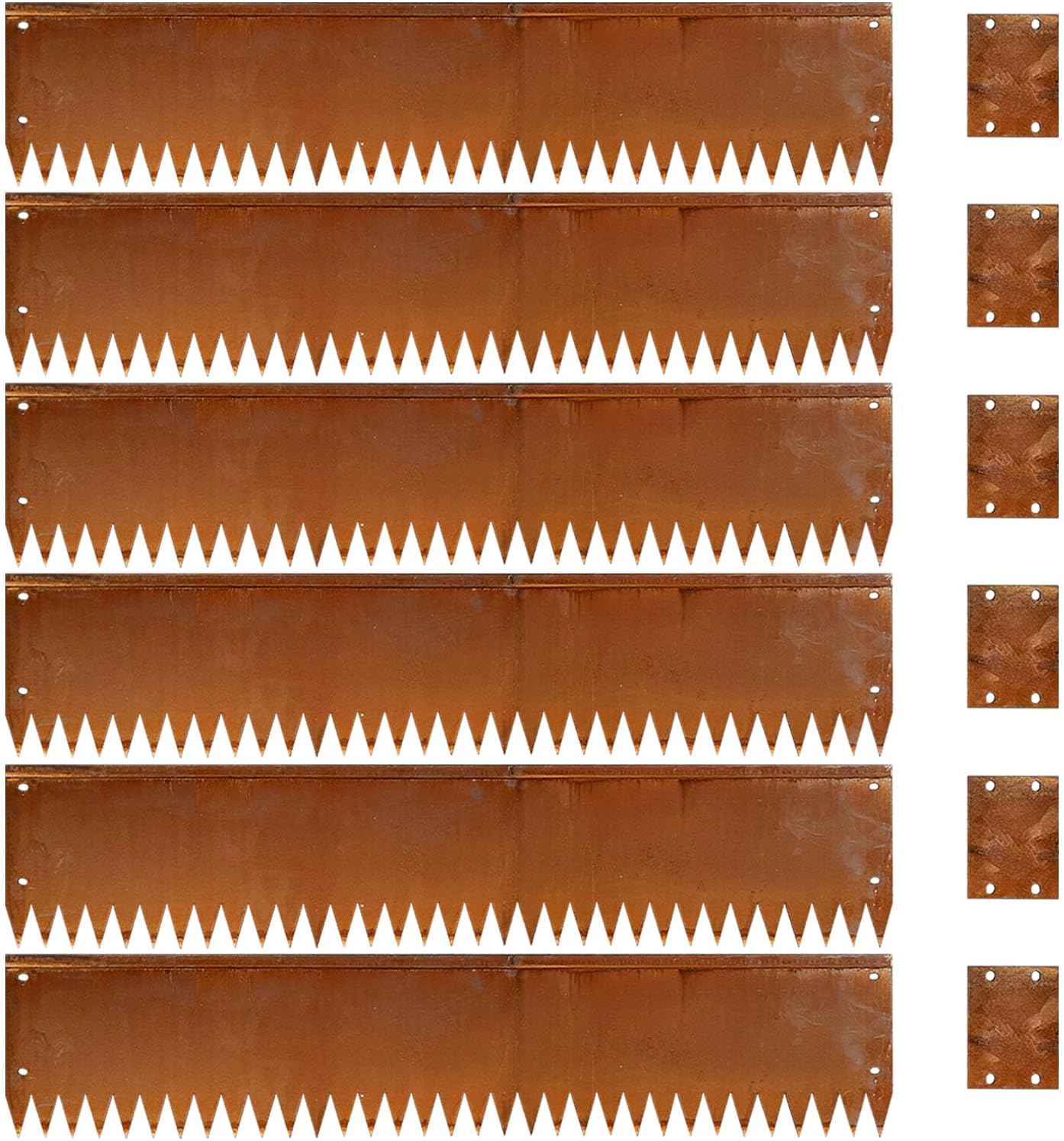 Cor Ten Steel Garden Metal Landscape Edging 40 inch with Top Bending Protection Pre-Rusted Cor Ten Steel Garden Edging 6 Pack Edge for Lawn Yard (10 inch-180 Degree Bend, Rusted)