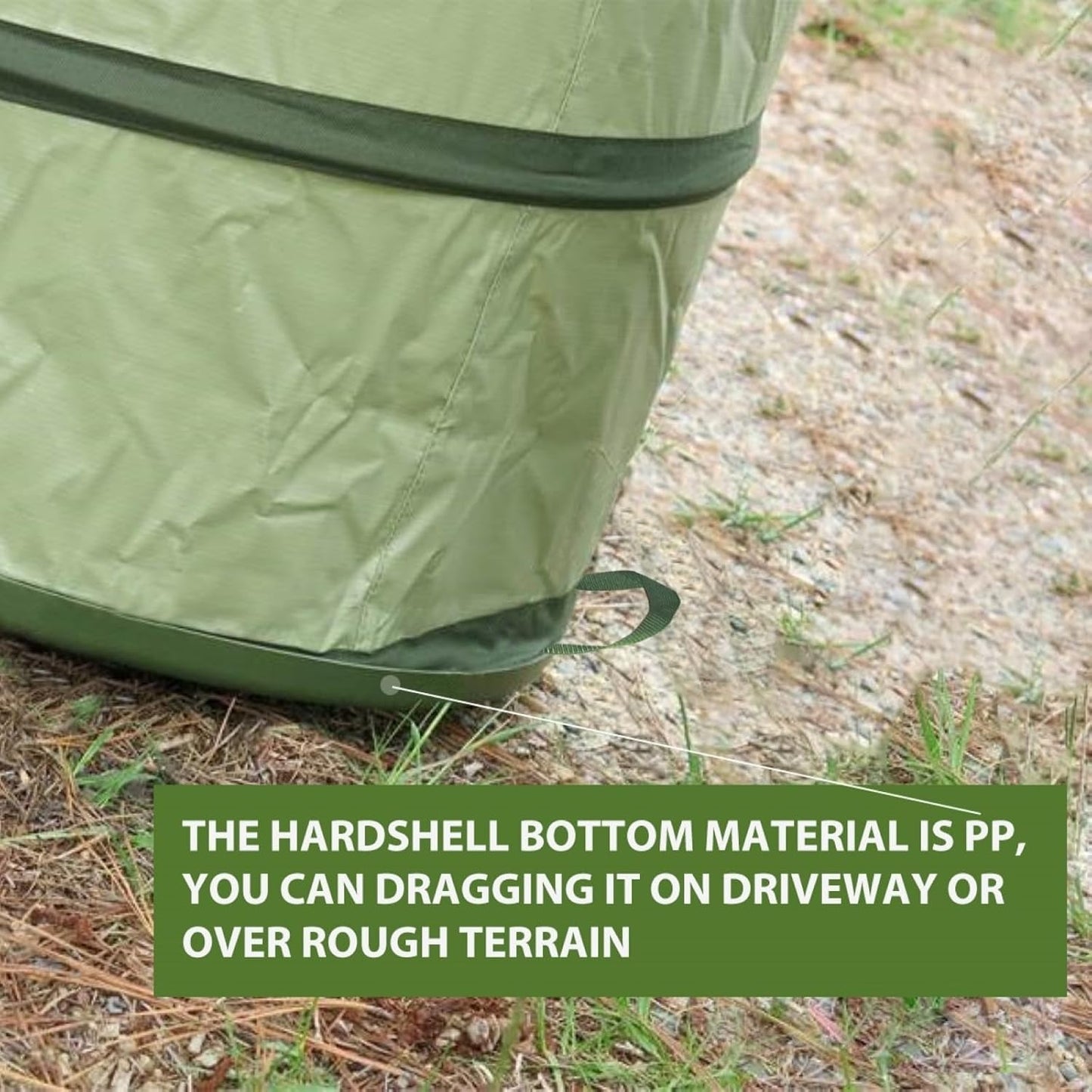 YUDI & GARDEN 45 Gallon Hard Bottom Collapsible Garden Bag｜Collapsible Trash Can｜Camping Trash Can, for Collecting Weeds or Party and Yard Waste