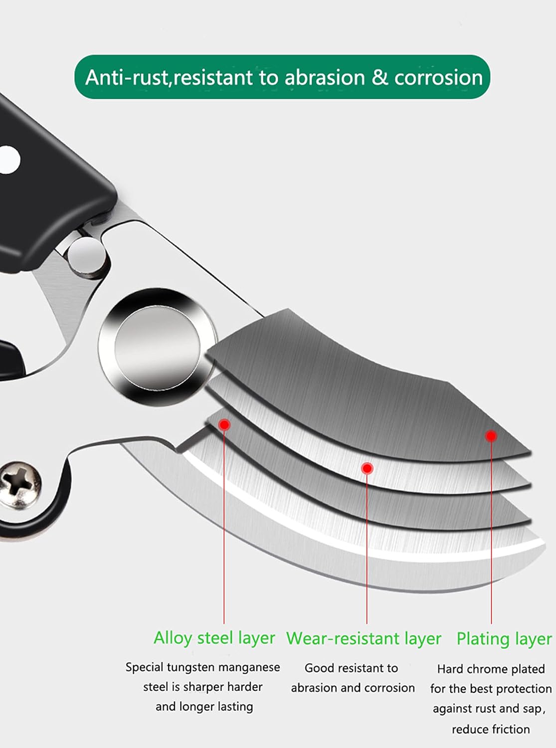 Garden Shears, Japanese Pruning Shears for Heavy Duty, Flowers Herbs Grapes Plant and Branch Cutters, Clippers, Trimmers, Scissors (Green)