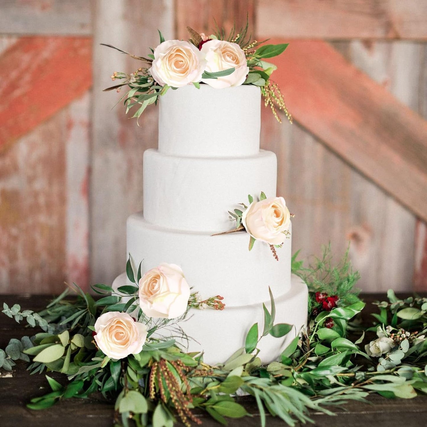 12pcs Pink Roses Artificial Flowers Vintage Burnt Edge Rose 20" Realistic Silk Roses Bouquet with Long Stem for Wedding Party Floral Centerpieces Decoration (Pink)