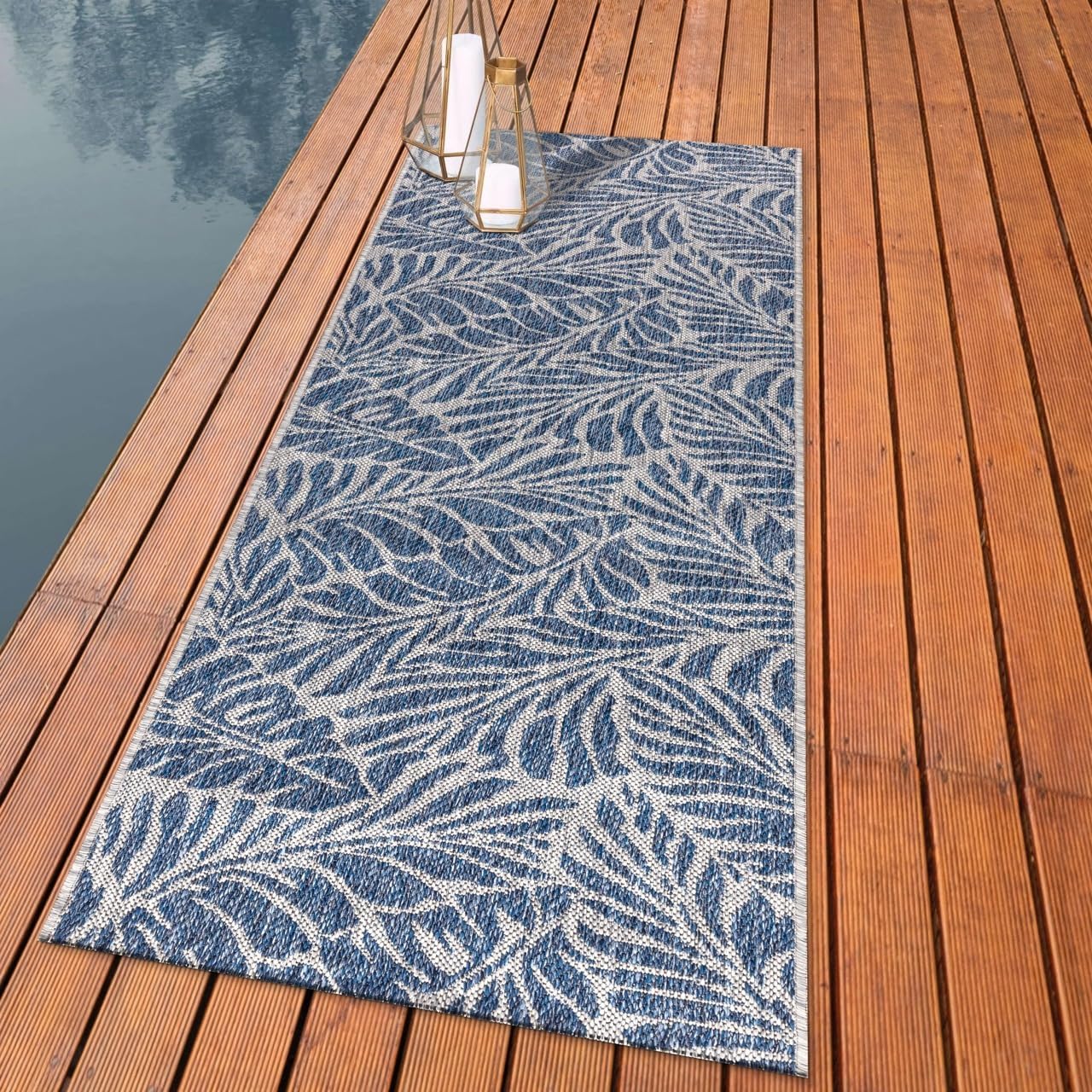 Keen Home Design Terrace Outdoor Runner Rug - 2x12 Washable Indoor/Outdoor Rug for Patio, Kitchen, Balcony, Beach, Garden, Deck and Porch, Size: 2'2"x11'10"