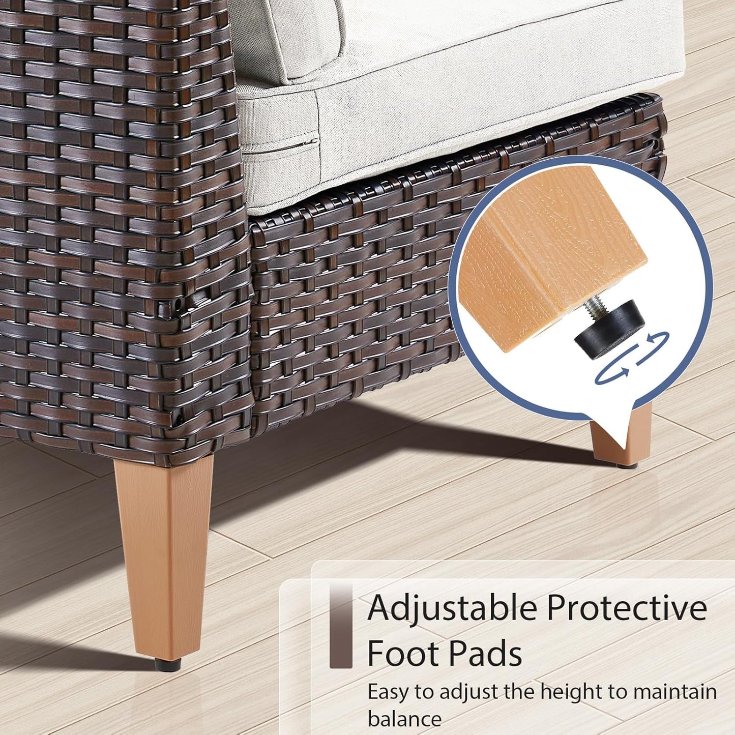 HUMMUH 10 Pieces Patio Furniture Set with Fire Pit,Outdoor Modular Sectional Couch Loveseat Chairs with Table,All Weather PE Wicker Patio Conversation Sets for Deck Porch Backyard