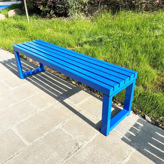 Weatherproof Metal Dining Bench, Outdoor Bench Backless Patio Bench 2-Person Farmhouse Bench Garden Bench for Kitchen, Living Room, Entryway(Blue,5.9ft)