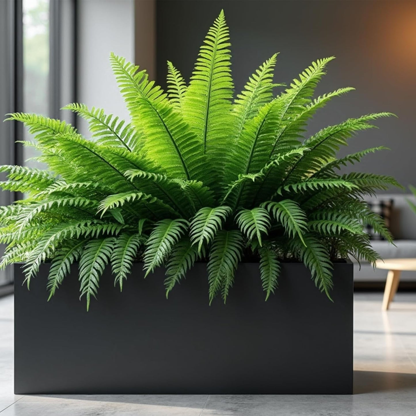 Worth Garden Metal Planter Box - 30" L x 11" W x 13" H Matte Black Heavy Duty Large Rectangular Steel Modern Plant Pot, Indoor Outdoor - Insert Plate with Drain Holes, Air Vents, No Assembly Required