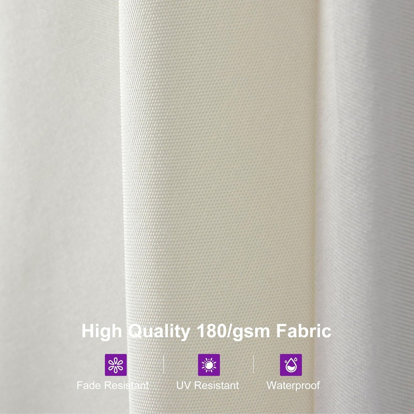 PURPLE LEAF 14ft Patio Market Umbrella Outdoor Double-Sided Umbrella with Base and Crank Rectangle Table Umbrella for Pool Deck Garden, White