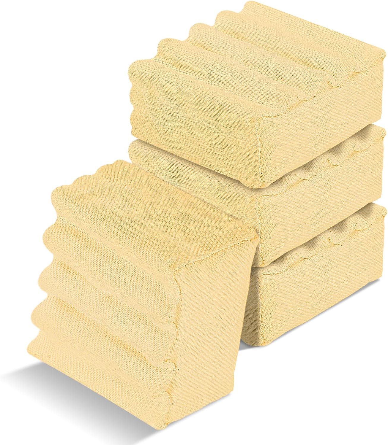 Grill Brush Bristle Free(Fire-Resistant Fabric),4 Replaceable BBQ Cleaning Head,Safe Replacement Cleaning Pad for Cast Iron or Stainless-Steel Grates (No Handle)