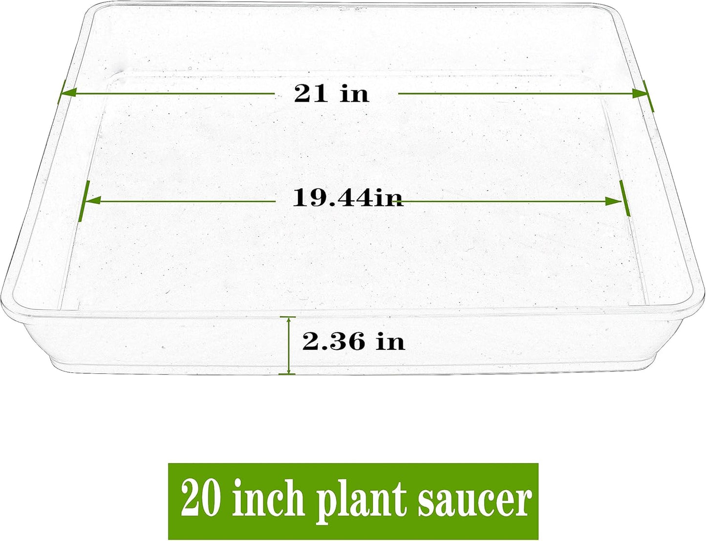 2 Pack Square Plant Saucer 20 22 Inch, Extra Large Plant Saucers, Heavy Plastic Water Tray Tor Plants, Planters for Indoors and Outdoors Plants, Deep Plant Trays for Pots (20 inch, Terracotta)