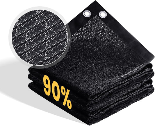 VICLLAX 90% Shade Cloth, 6x10FT Durable Black Mesh Trap with Every 3 FT Grommet, Sun Shade Fabric Netting for for Plants Cover, Greenhouse, Chicken Coop, Barn Kennel, Garden Patio