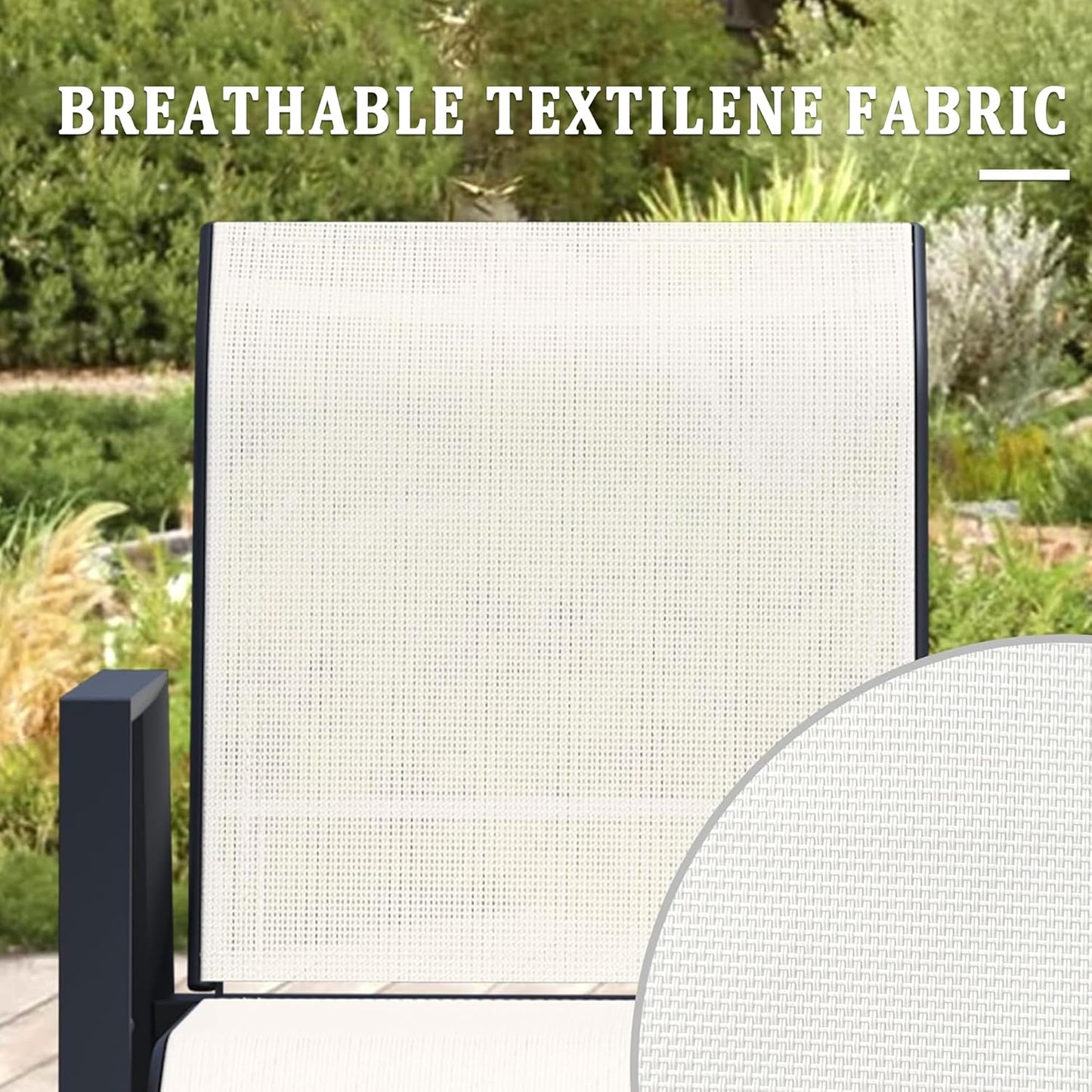 Outdoor Patio Chairs Set of 6, Oyster Beige Stackable Outdoor Chairs, Lightweight Patio Set with High Back, Metal Dining Chair for Lawn, Garden, Yard and Deck