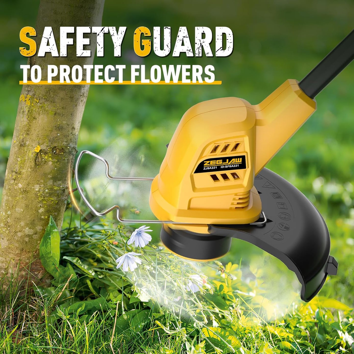 Cordless String Trimmer and Edger, 10 Inch 20V Weed Wacker Battery Operated Lawn Edger with 8 Pcs Replace Spool Trimmer Lines - 1 Batteries & Charger Included (10-inch)