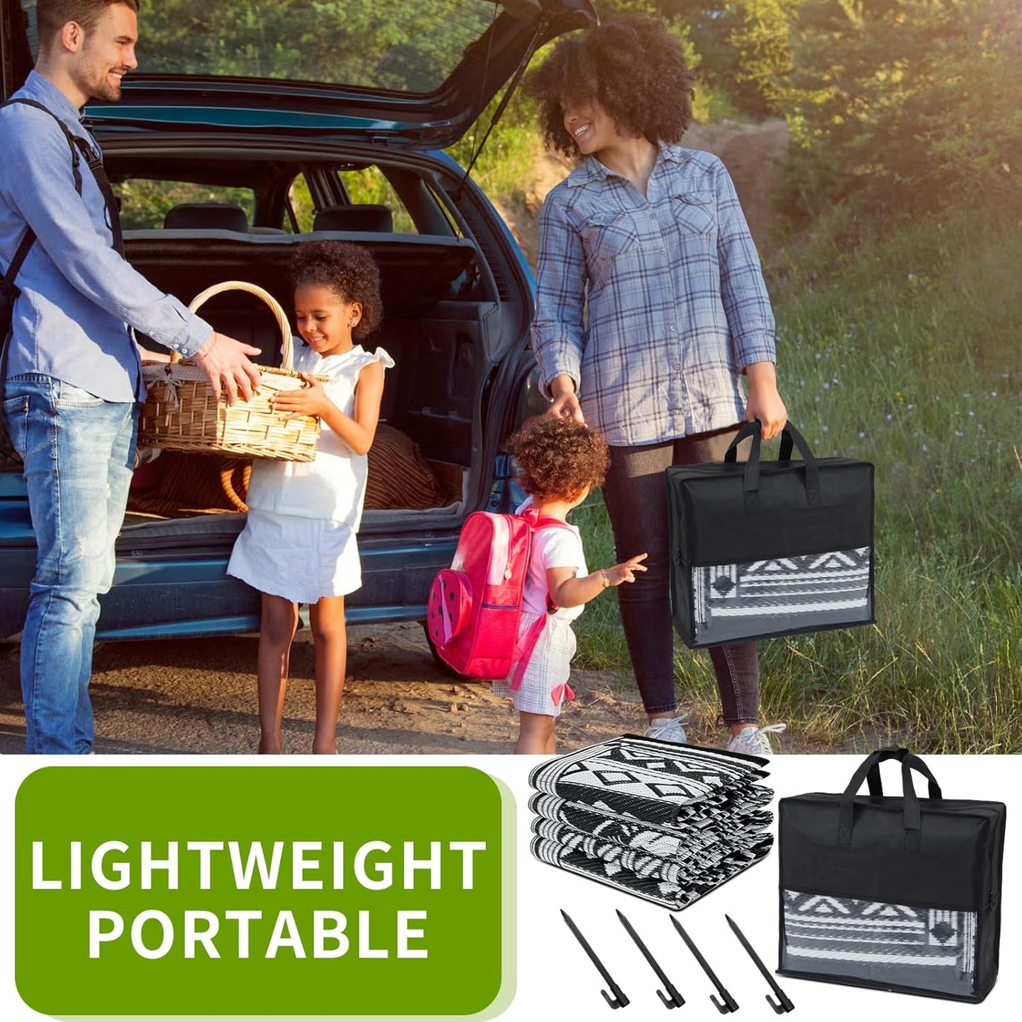 Outdoor Rug 5x8 ft Waterproof, Reversible Outdoor Plastic Straw Rug for Patios Clearance, Outdoor Area Rug Carpet RV Mat for Camping Backyard Deck Porch