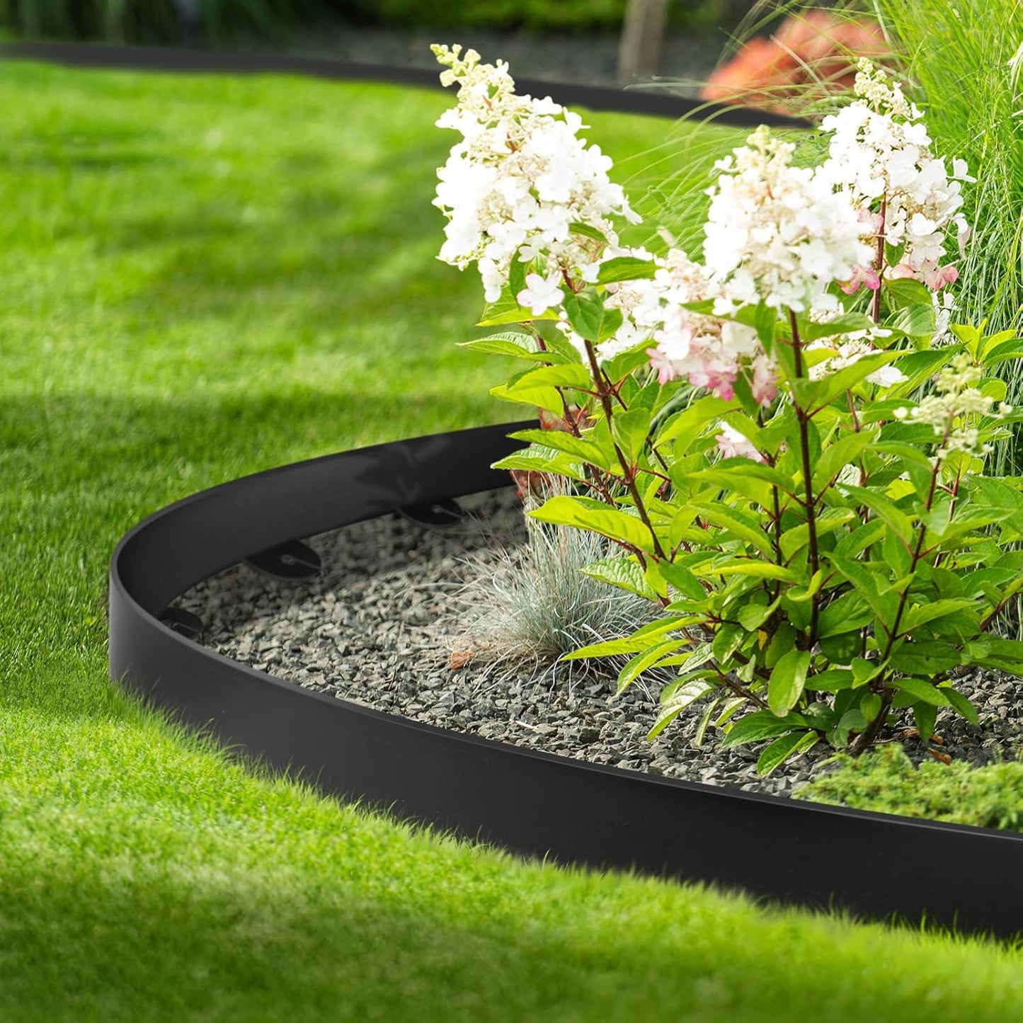 Landscape Edging, 2.0" x 40' Plastic Garden Edging with 40 Pcs Metal Spikes, Flexible Garden Border for Lawn, Landscaping, Flower Beds