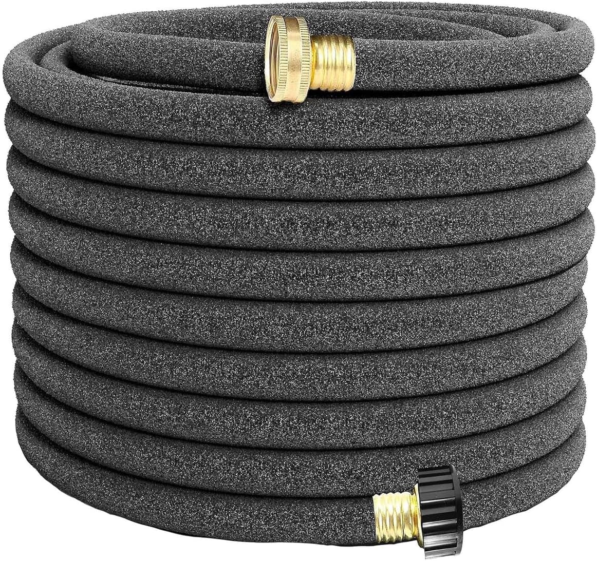 Soaker Hose, 1/2" x 100 FT Round Rubber Garden Soaker Hose, Heavy Duty Water Seeper Soaker Hoses for Foundation Watering, Garden Beds, Garden, Lawn and Plants