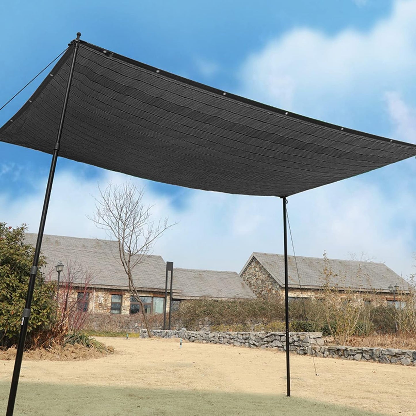 winemana 50% Black Shade Cloth, 8 x 20 FT Durable Mesh Tarp with Grommets, Garden Sunblock Shade Cloth Shading Antifreezing for Plants Cover, Greenhouse, Barns Kennel, Patio, Tomatoes