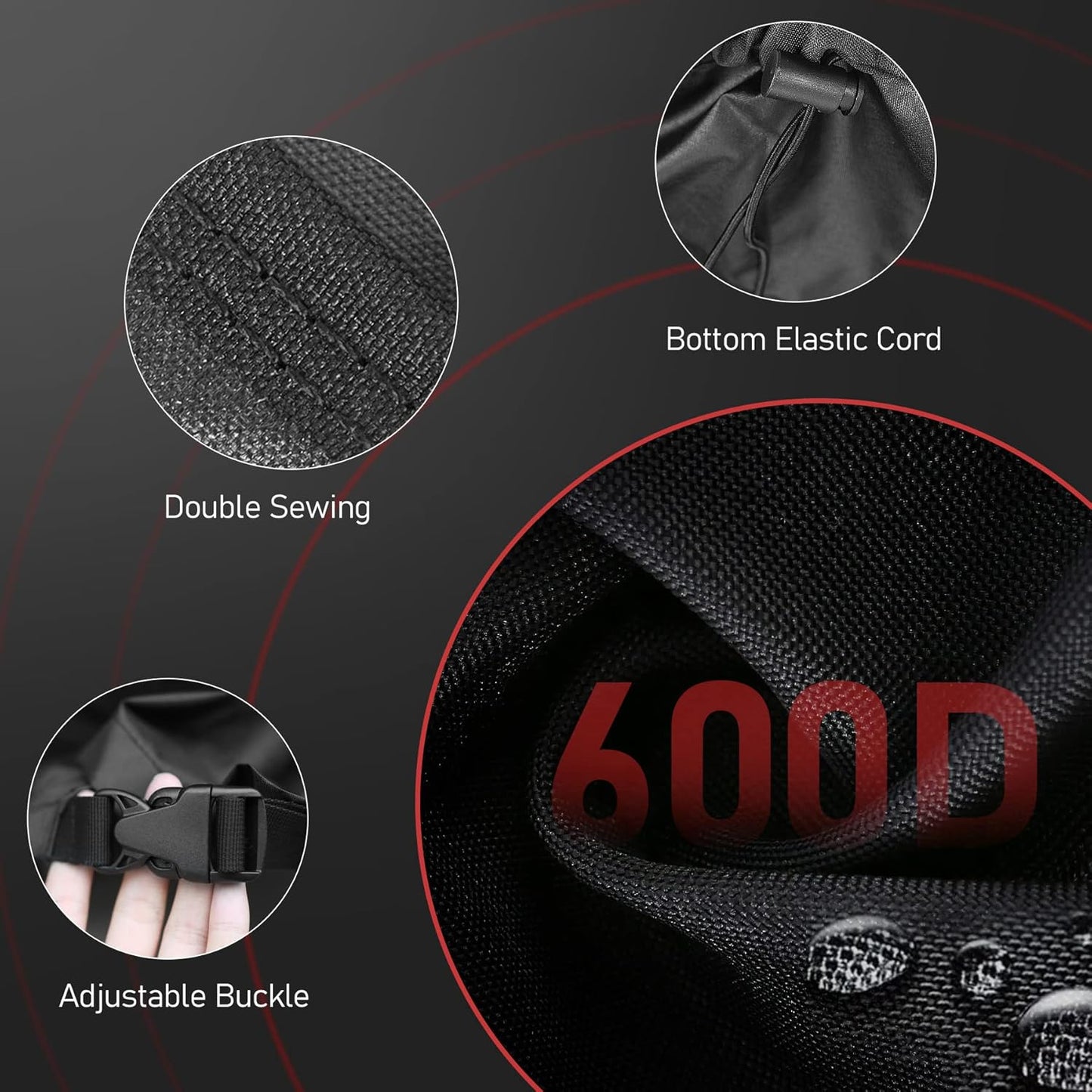 Fire Pit Cover Round 32 Inch - Outdoor Firepit Cover Heavy Duty & Waterproof, 600D Patio Fire Table Cover Gas Fire Pit Accessories Fade & Weather Resistant - 32 x 32 x 16 Inch