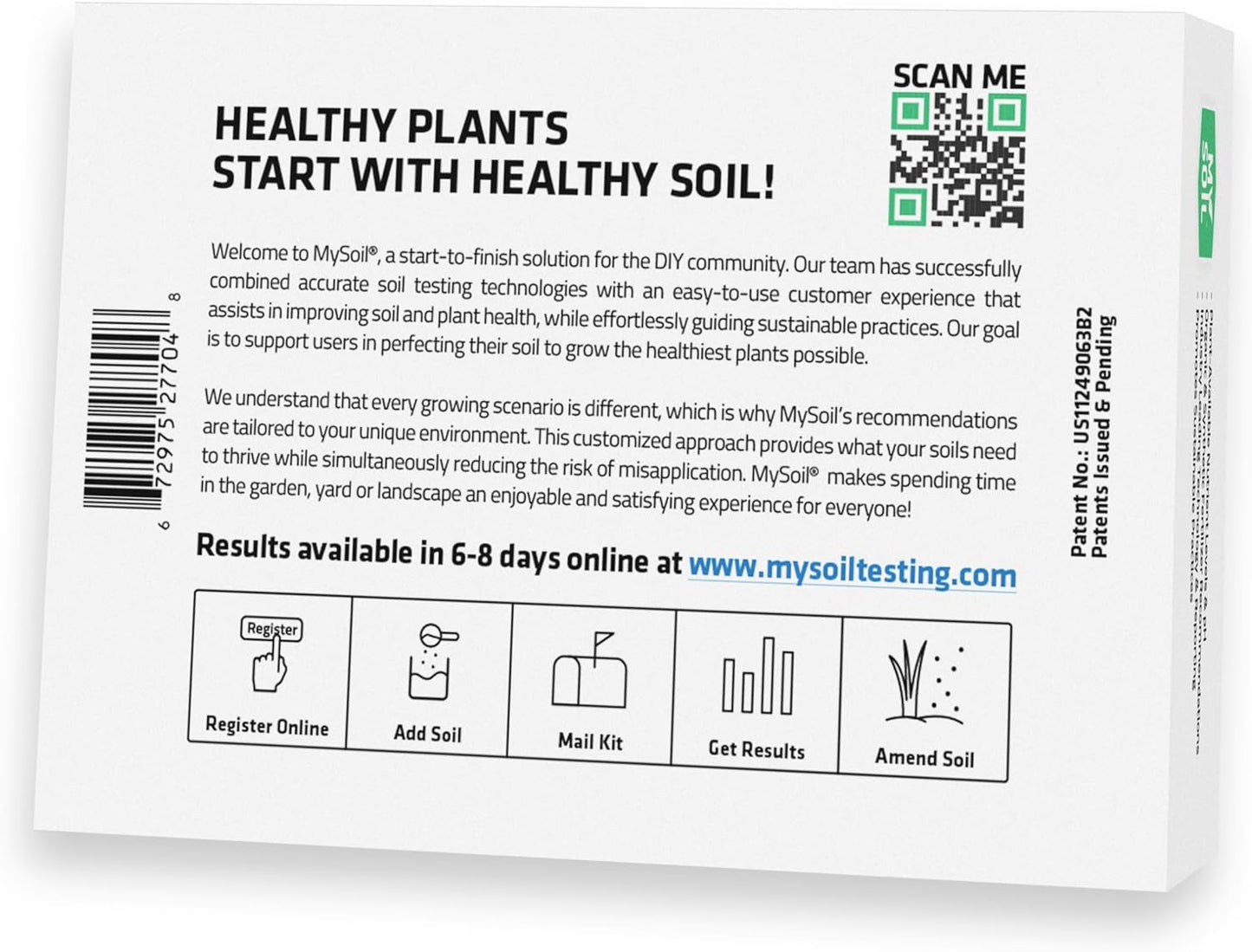 MySoil Soil Test Kit 4 Pack, Unlock Your Lawn & Garden Potential, Complete & Accurate Nutrient and pH Analysis with Recommendations Tailored to Your Soil and Plant Needs