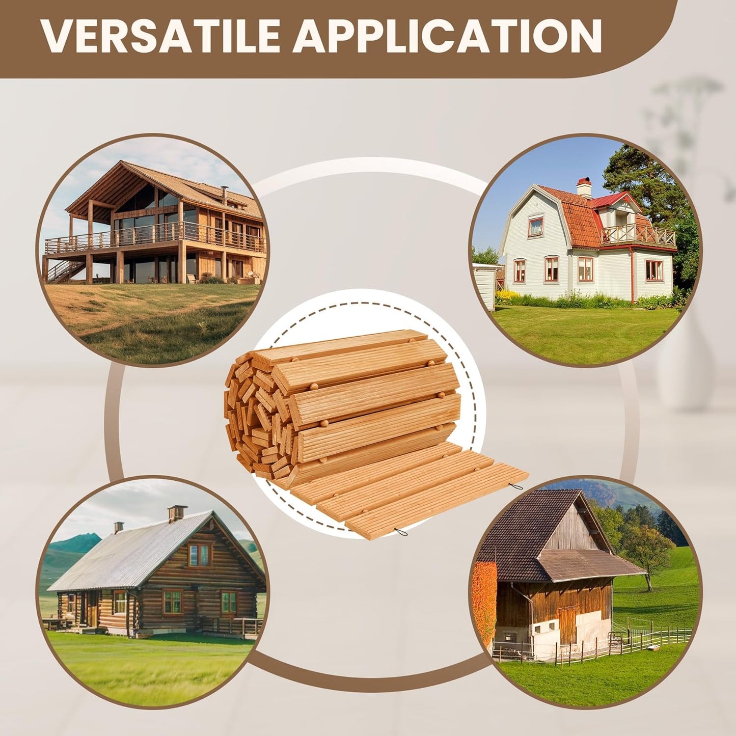 6FT Wooden Garden Pathway, Roll Out Walkway for Patio, Backyard and Outdoor Decor, Weatherproof, Non Slip and Easy to Install, Perfect for Beach, Wedding or Lawn (Natural)